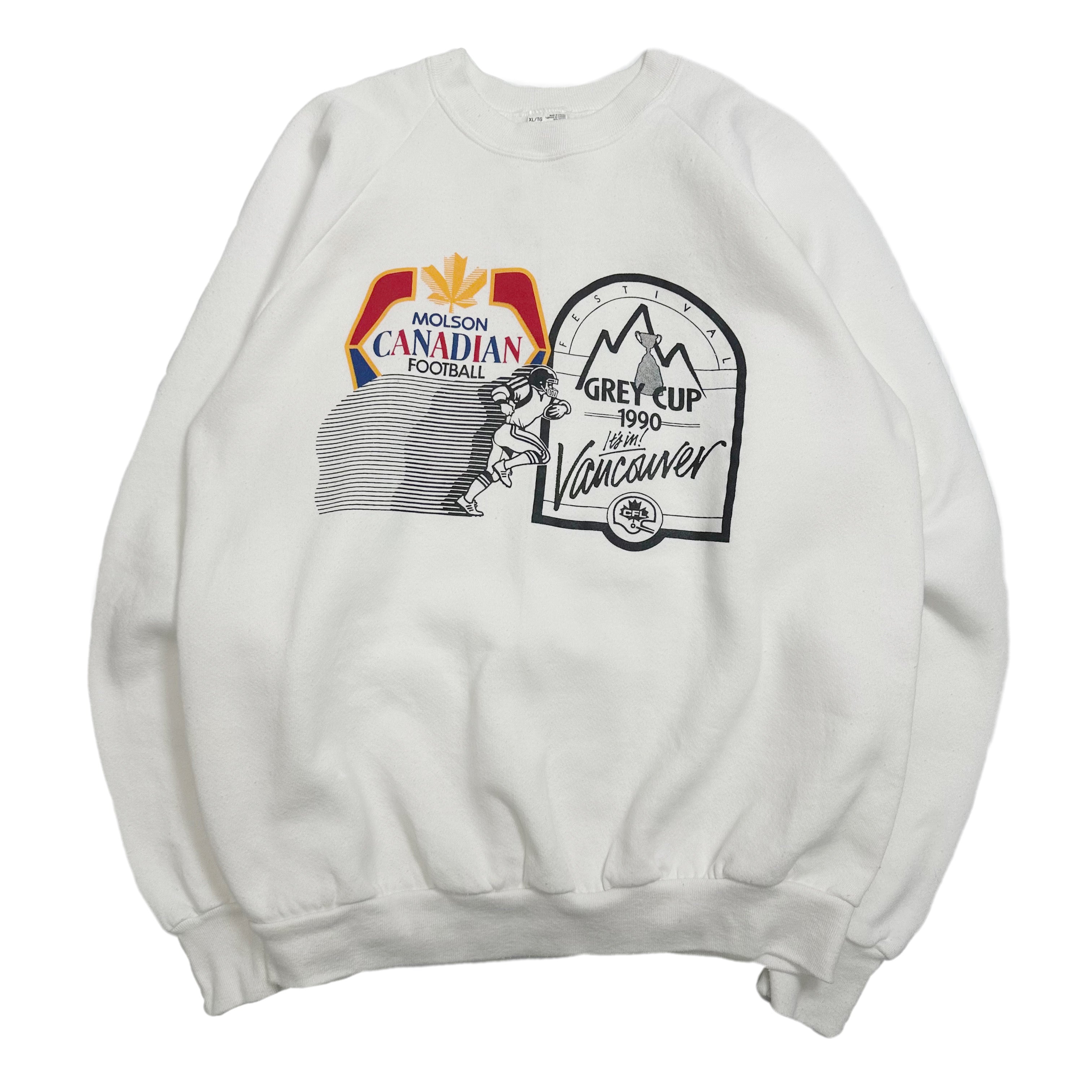 1990 Grey Cup Molson Canadian Football Crewneck XL