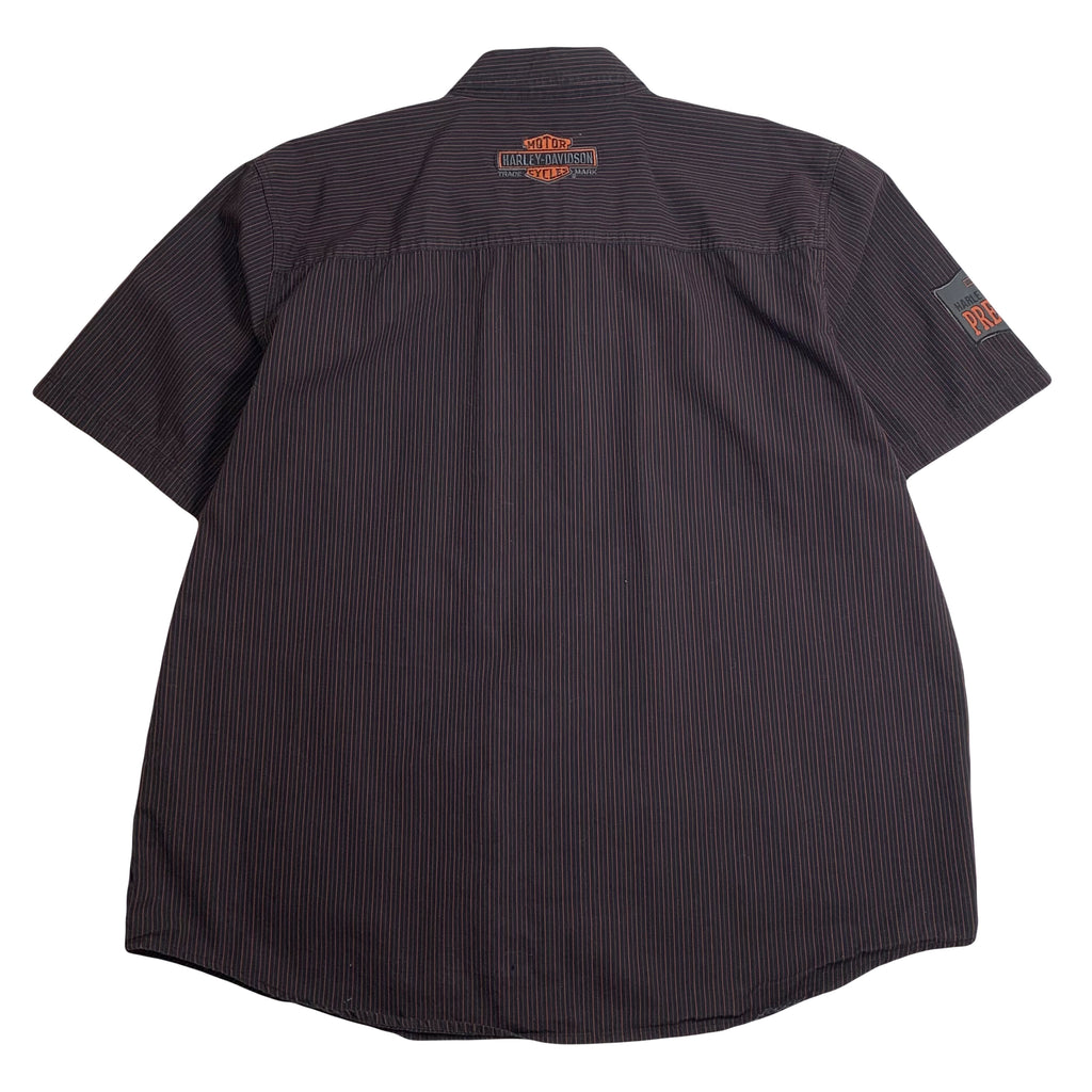 Harley Davidson Pre-Luxe Striped Short Sleeve Button Up Shirt XL