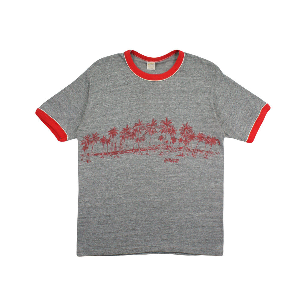 80s Hawaii Palm Trees Ringer Tee XL