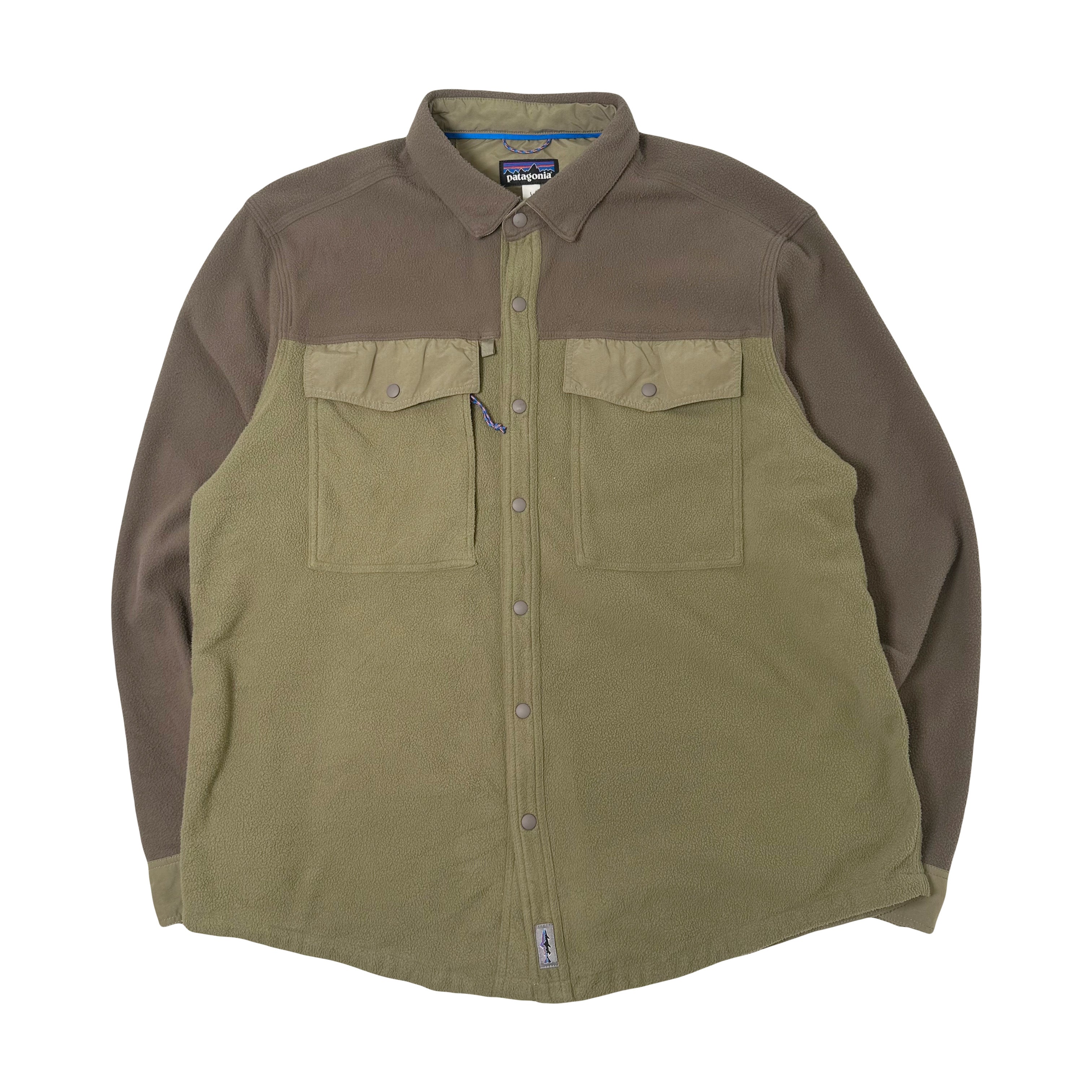 Patagonia Two Tone Button Fleece Overshirt L