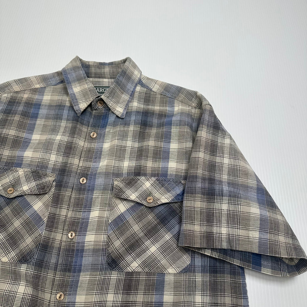 Vintage Sargent Pepper Plaid Short Sleeve Button Up L