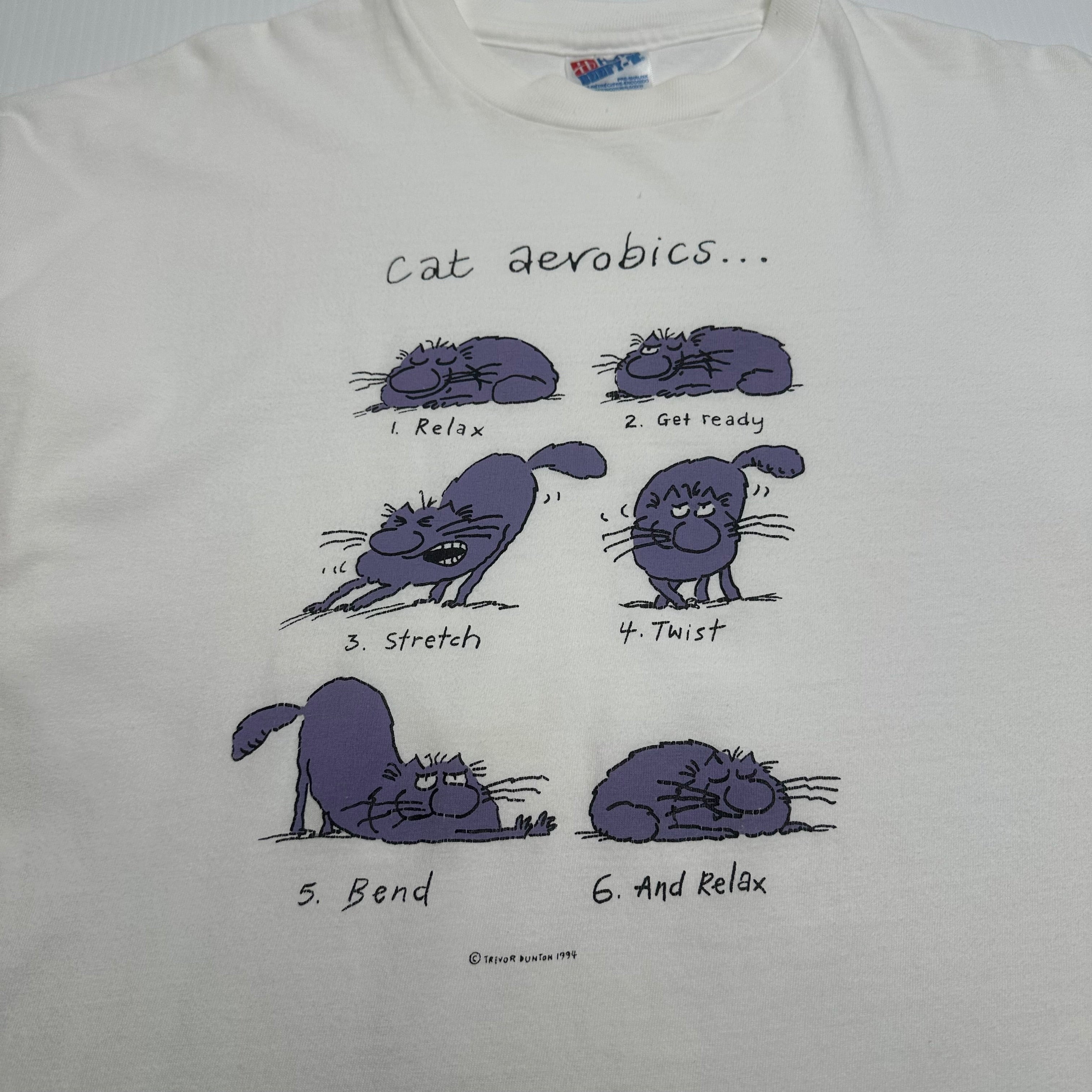 1994 Cat Aerobics Graphic Tee XL