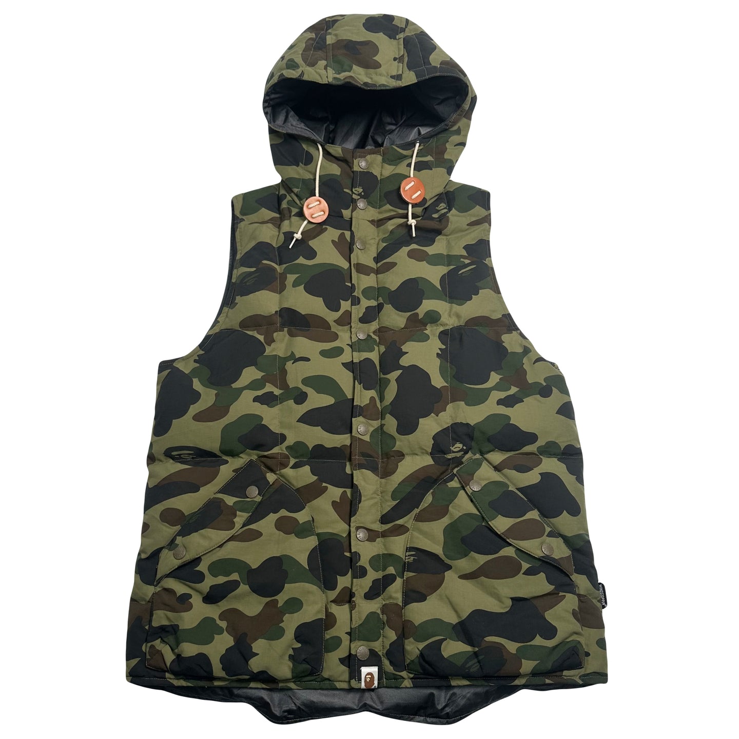 A Bathing Ape Camo Puffer Vest L