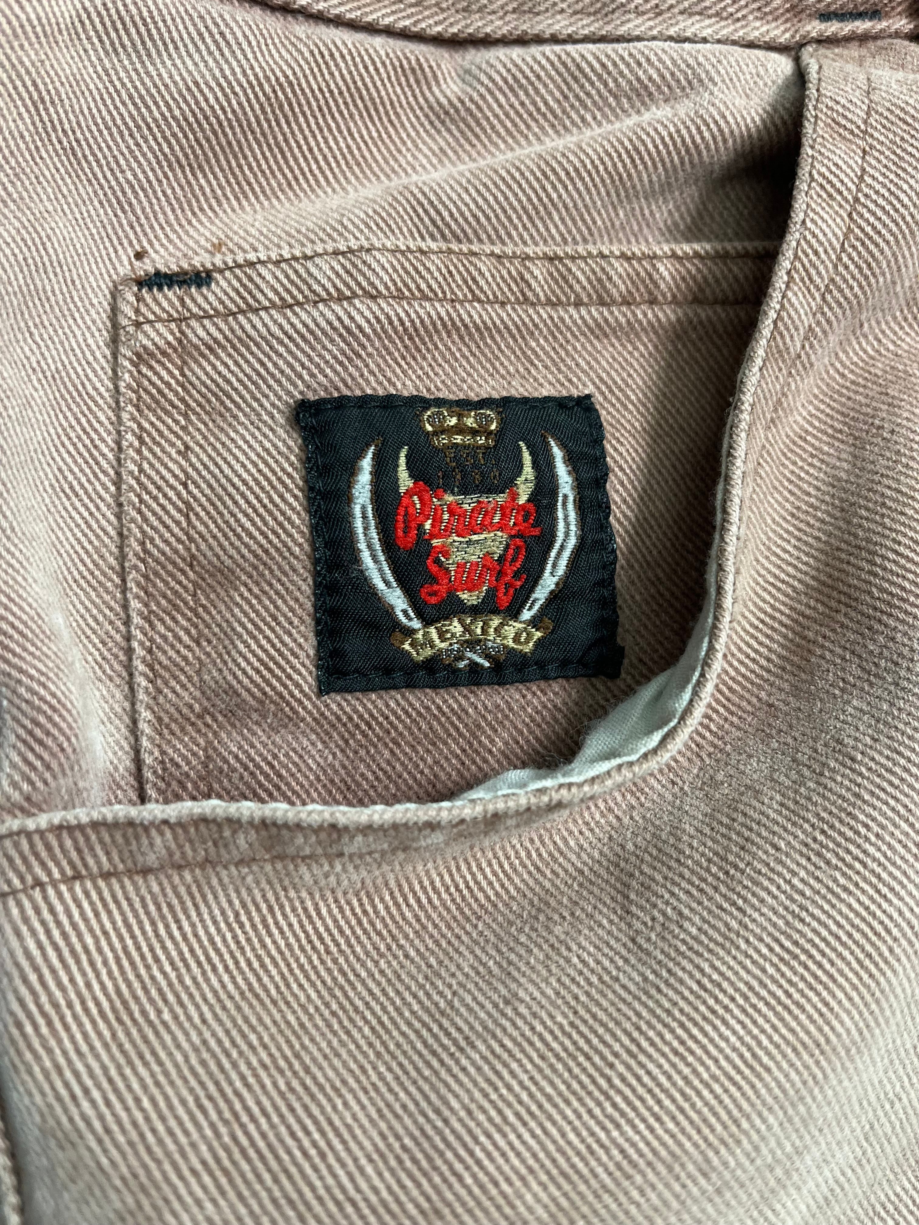Vintage Pirate Surf Faded Denim Shorts 30