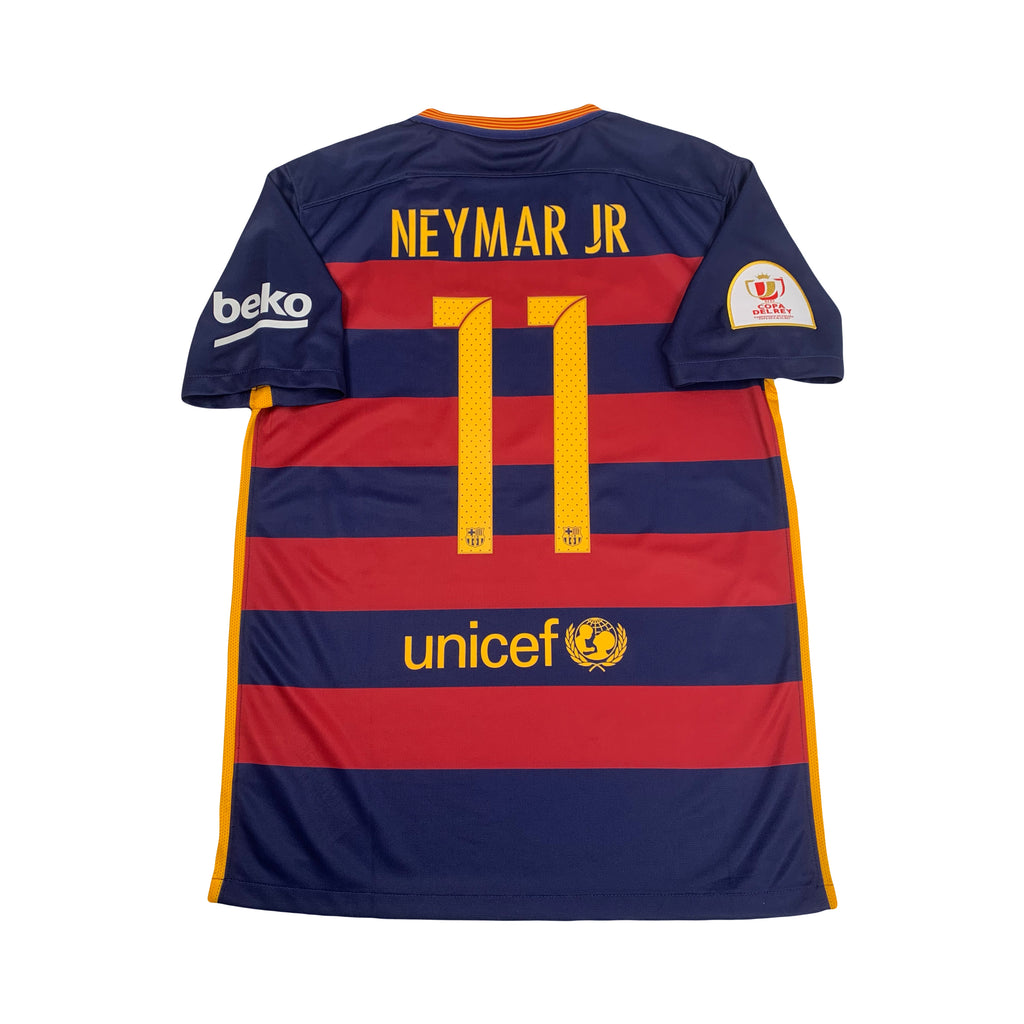 2015-16 Nike FC Barcelona Neymar #11 Copa Del Ray Home Kit M