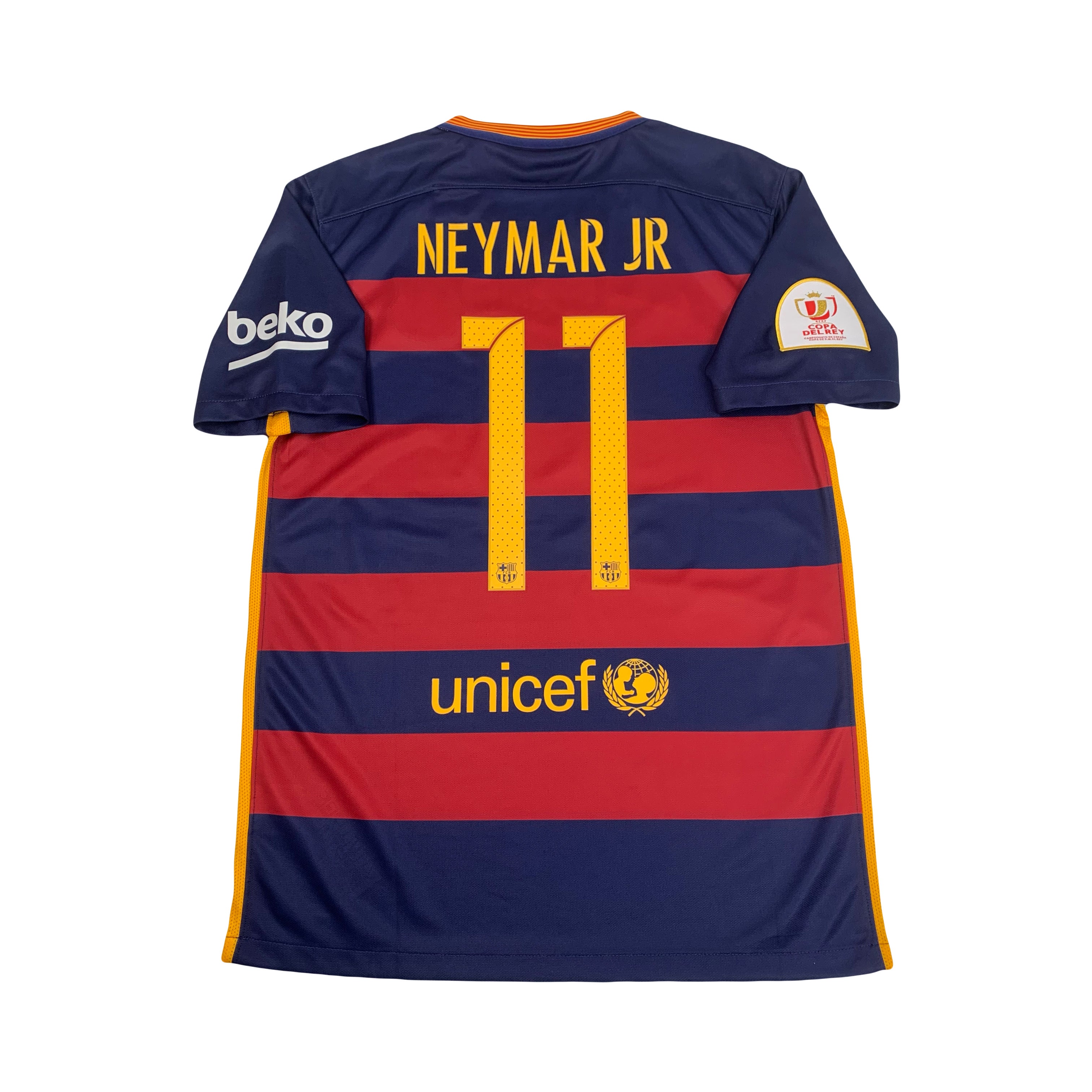 2015-16 Nike FC Barcelona Neymar #11 Copa Del Ray Home Kit M