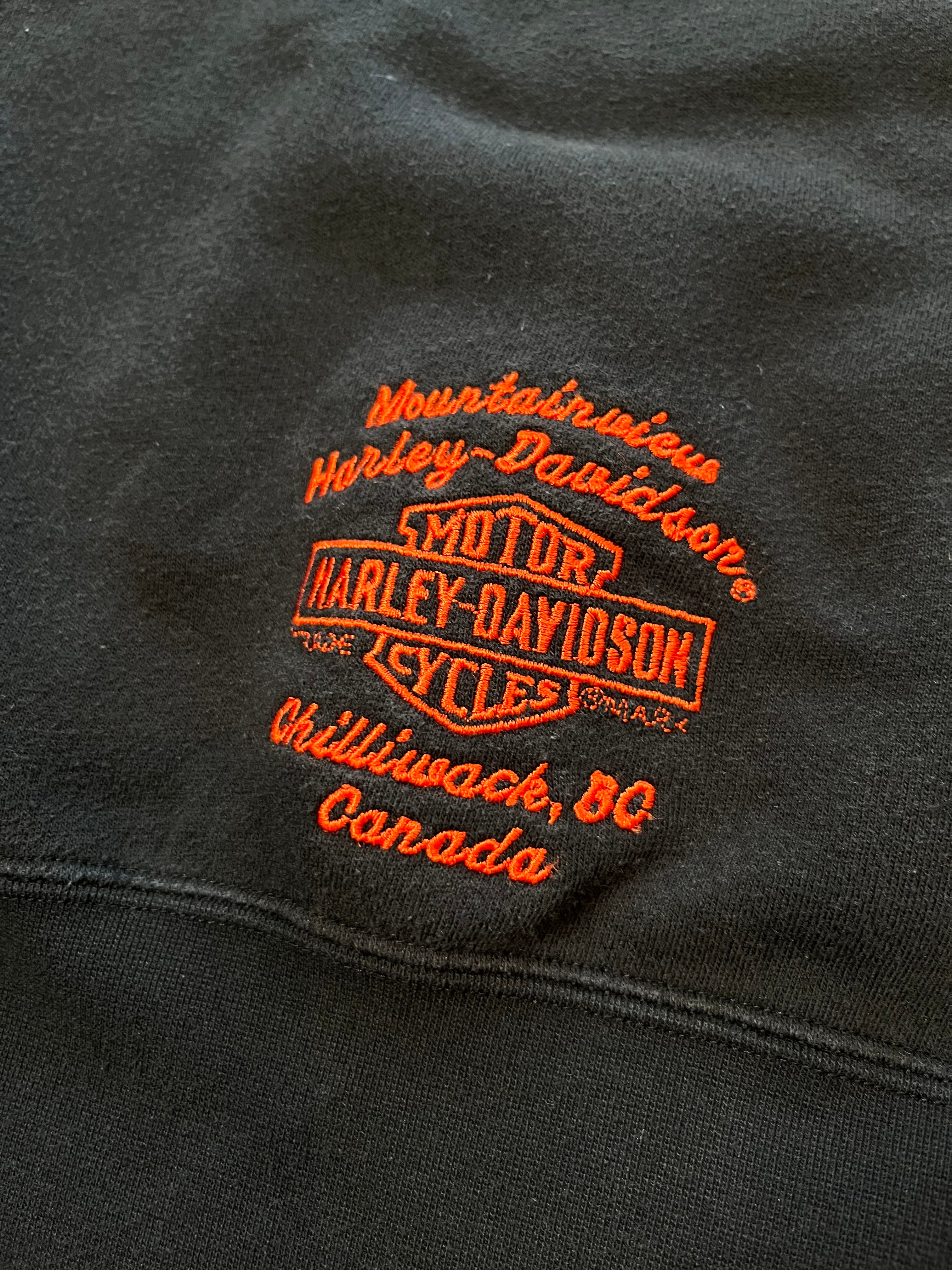 Harley Davidson Chilliwack Embroidered Logo Hoodie L