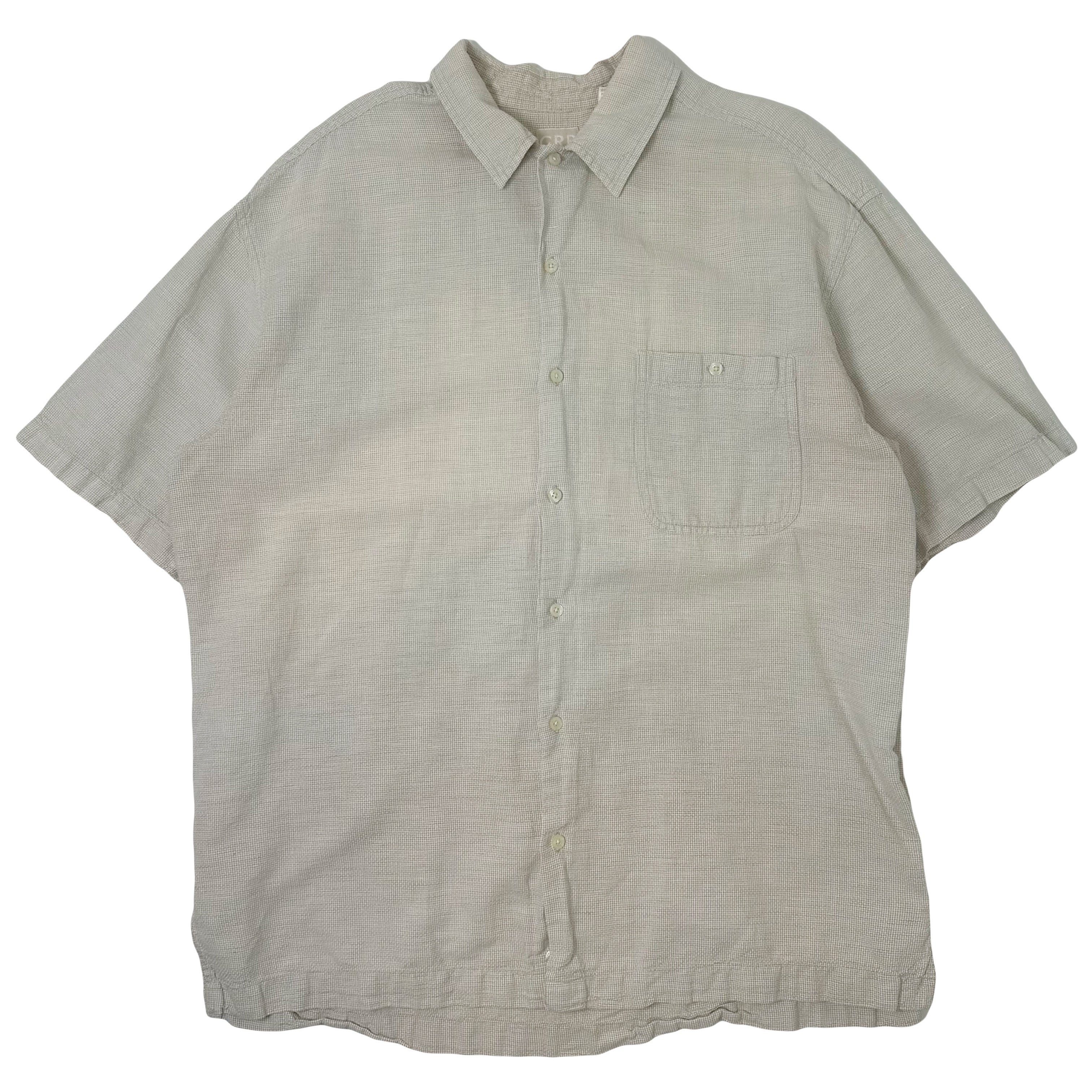 CRB Khakis Linen Blend Short Sleeve Button Up Shirt XLT