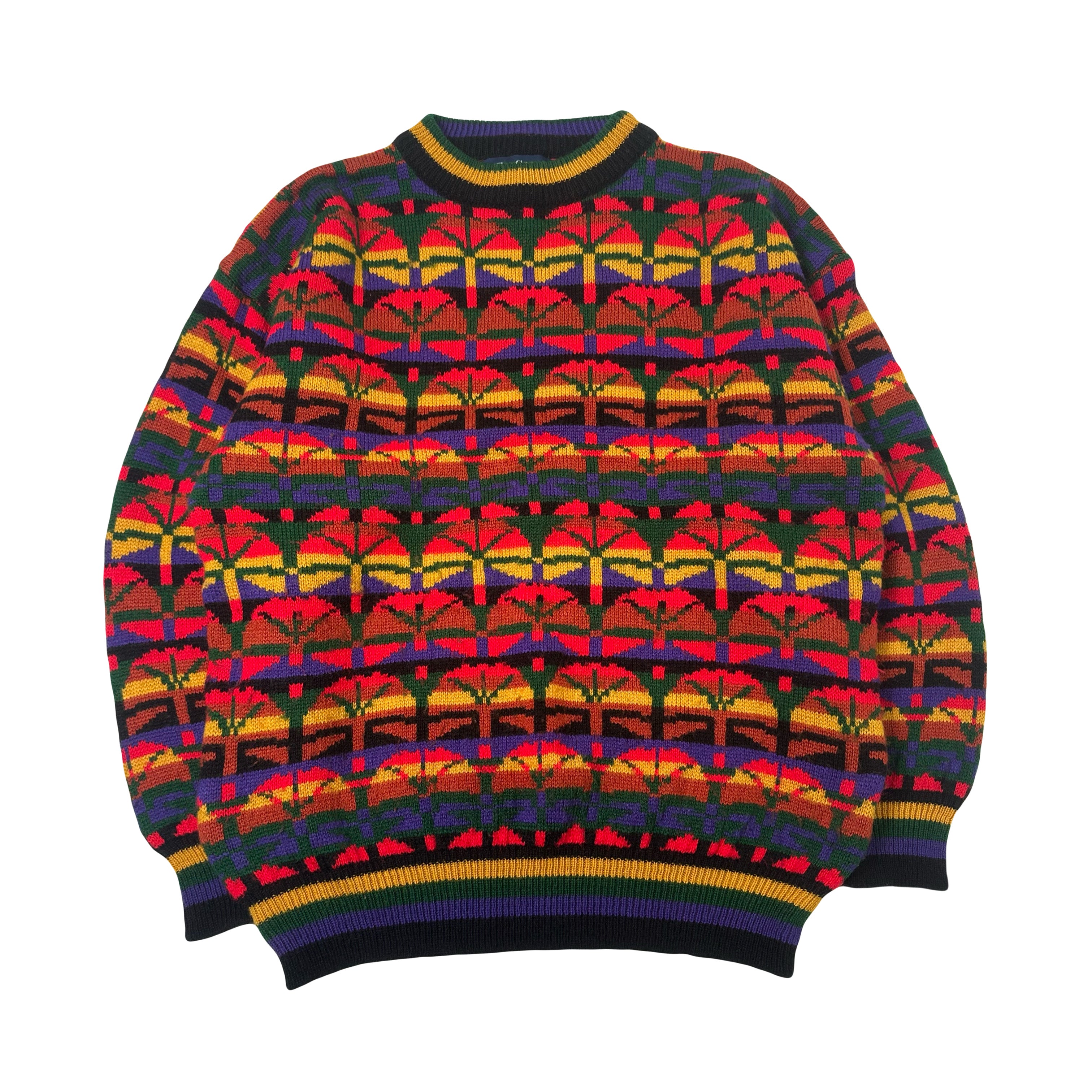 Vintage Bay Club Pattern Knit Sweater L