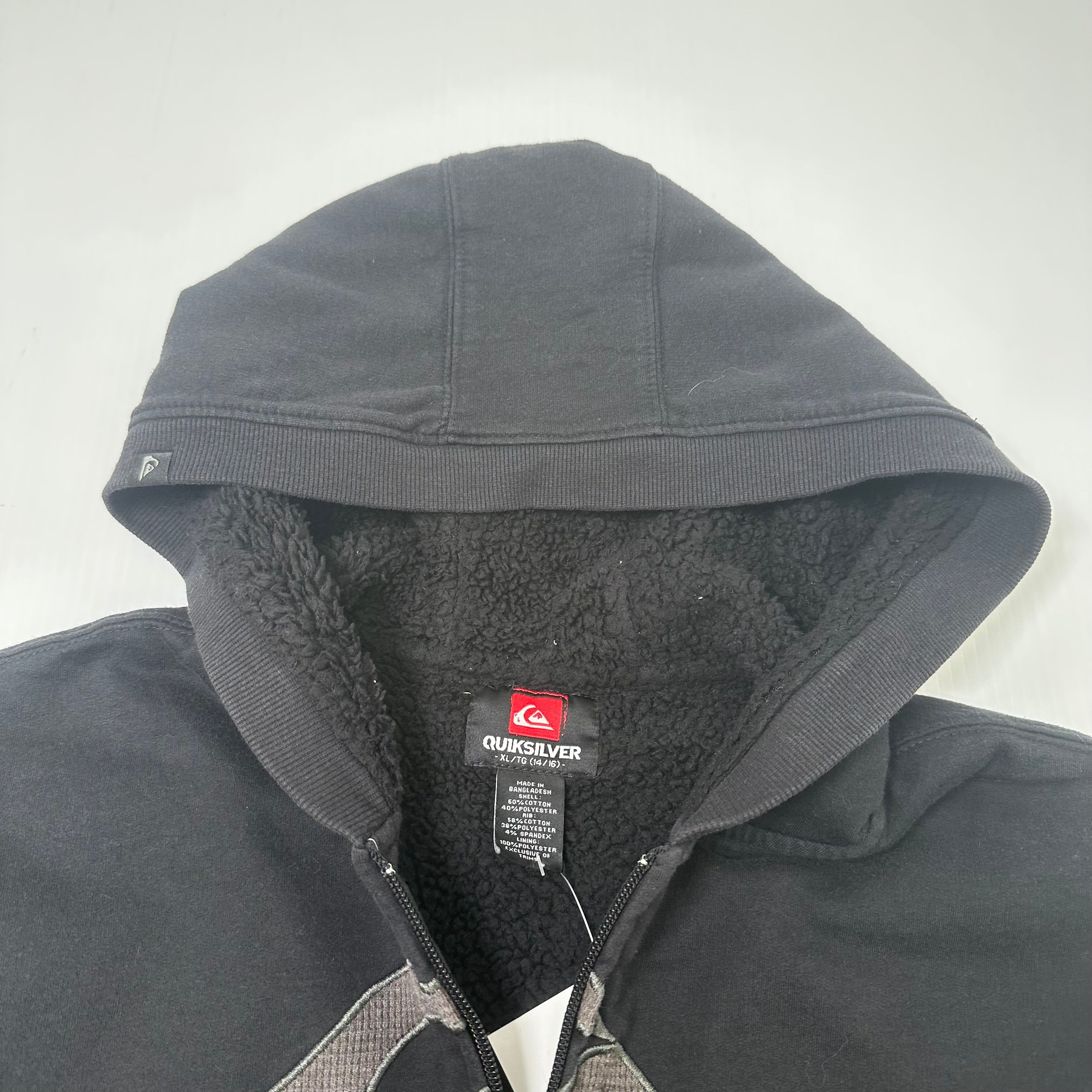 Y2K Quiksilver Sherpa Lined Hoodie Youth XL