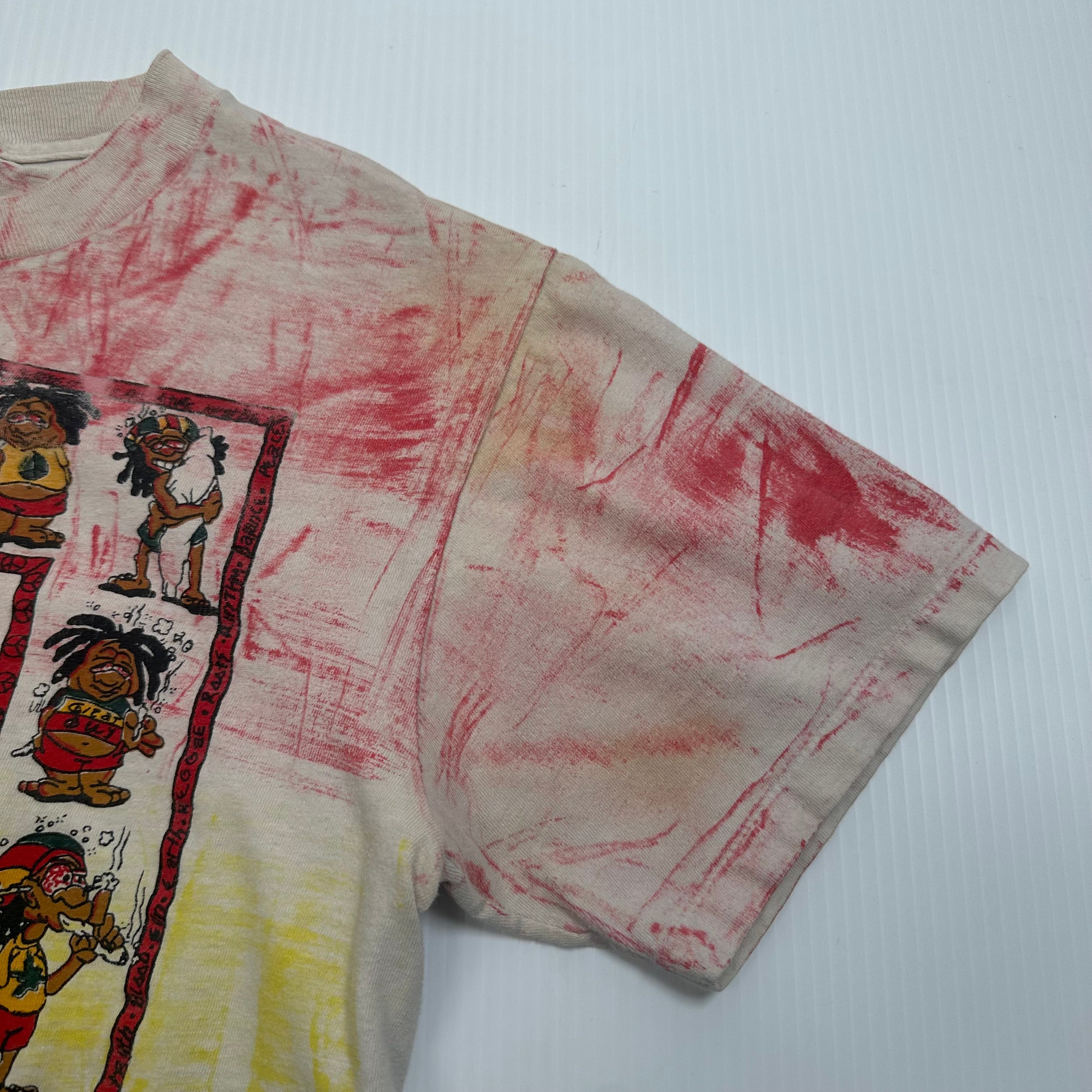 90s Cannabis Jamaica AOP Rasta Graphic Tee M