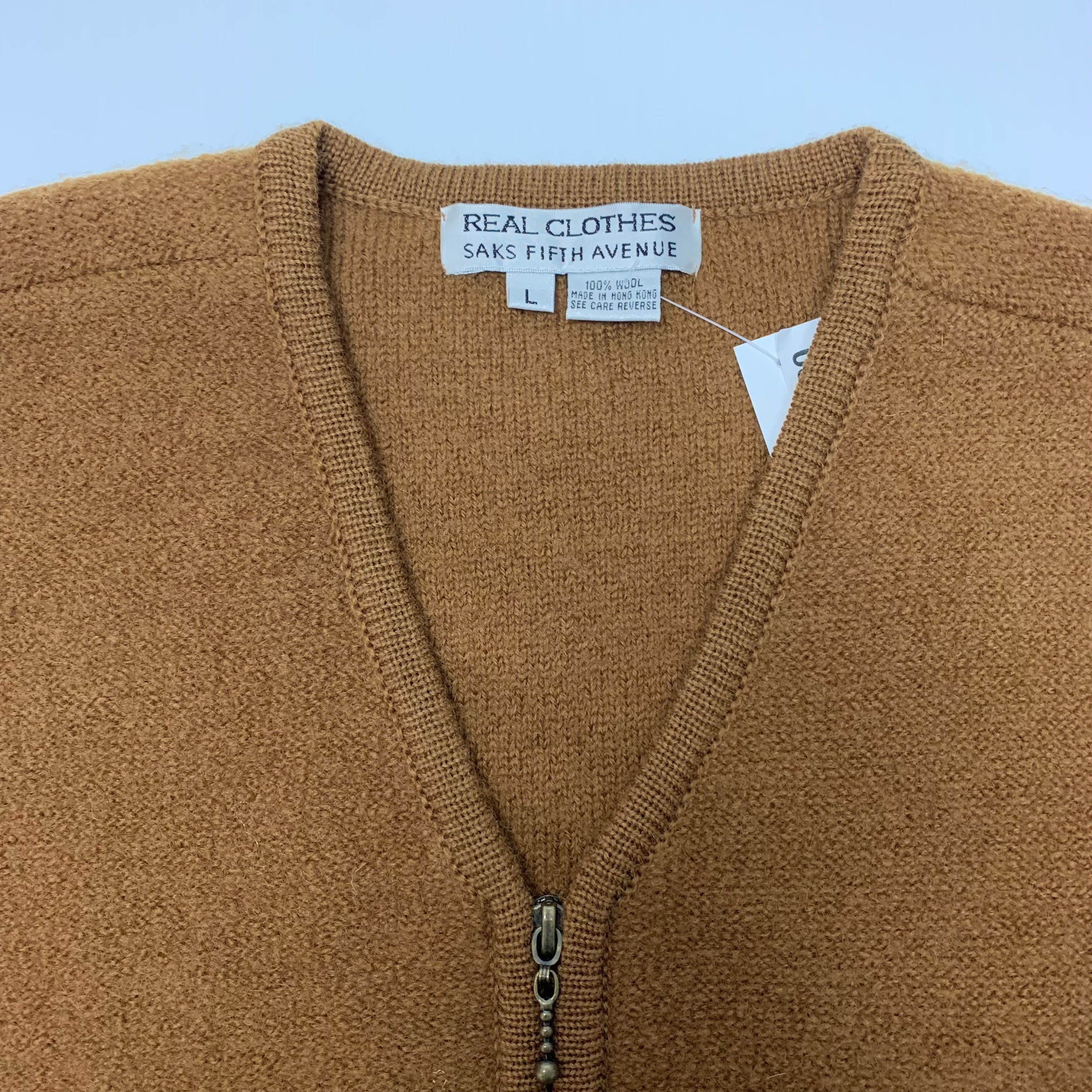 Vintage Saks Fifth 100% Wool Vest L