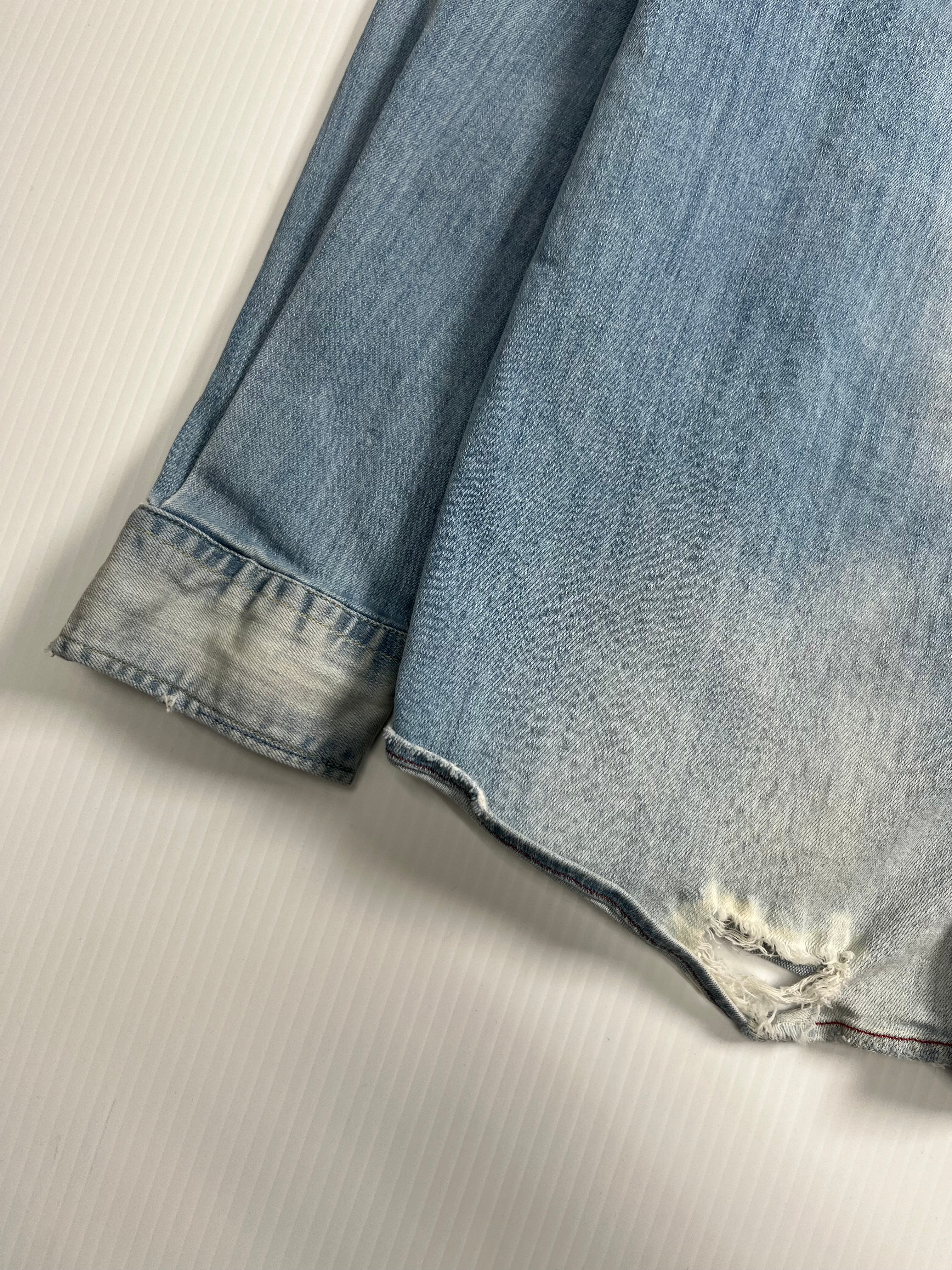 DSquared2 Distressed Denim Button Up Shirt XXL