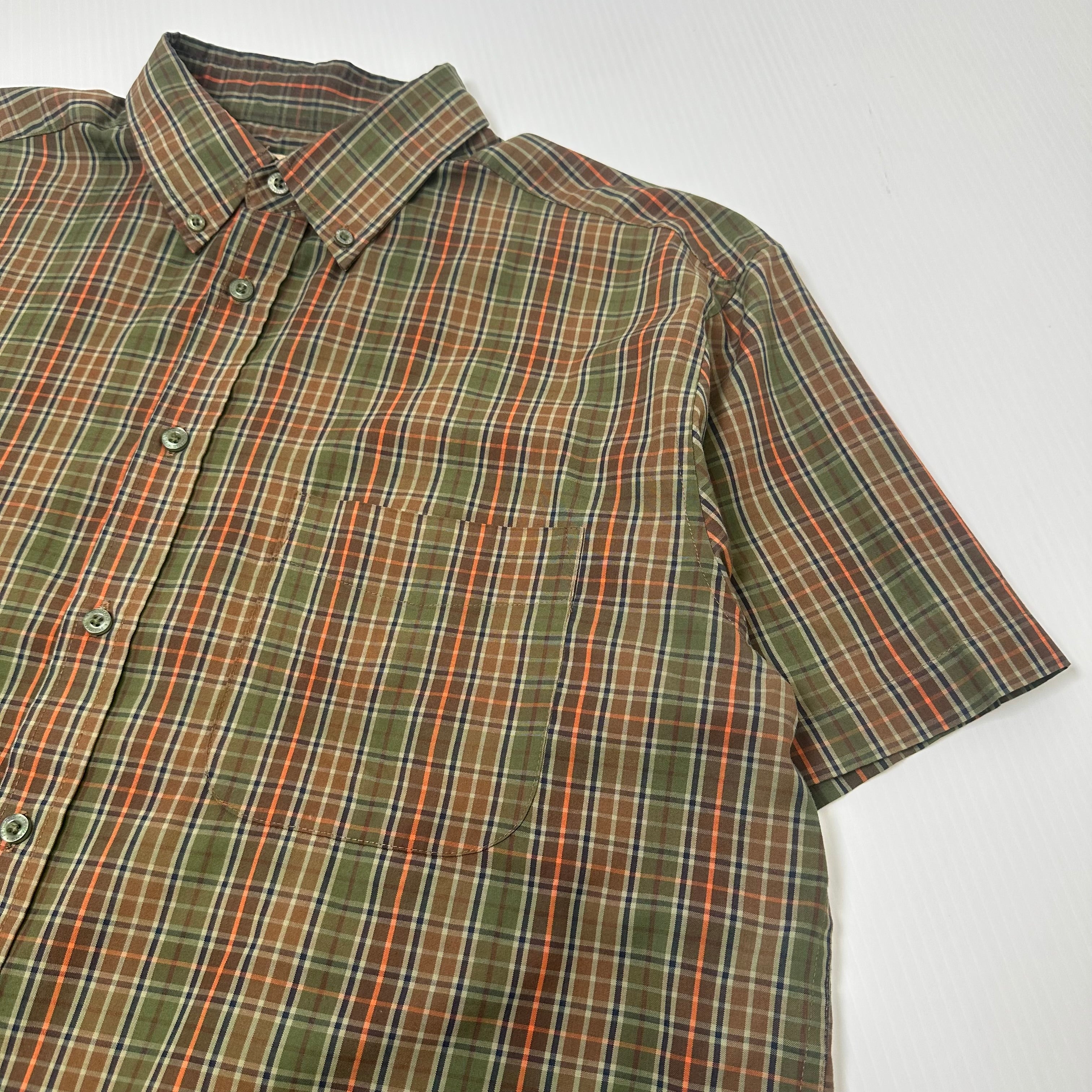 Penmans Plaid Short Sleeve Button Up L