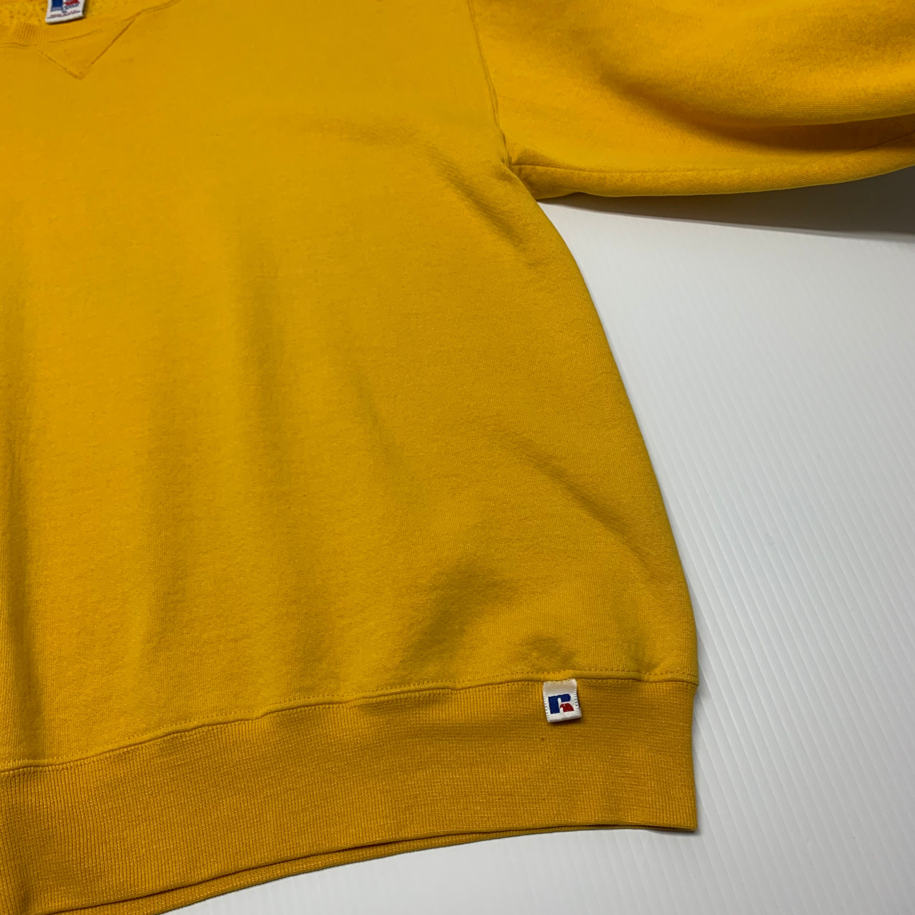 90s Yellow Blank Russell Athletic Crewneck XL