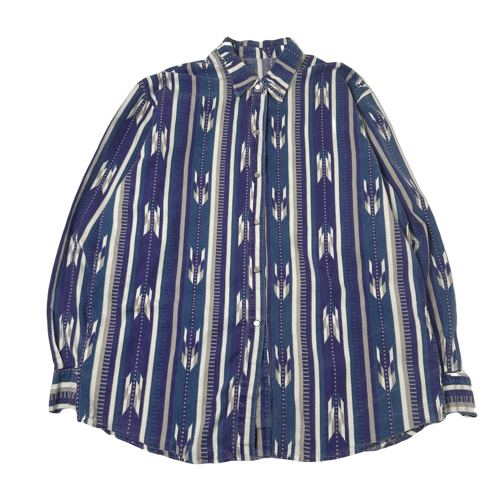 Vintage Western Pattern Button Up Shirt XL