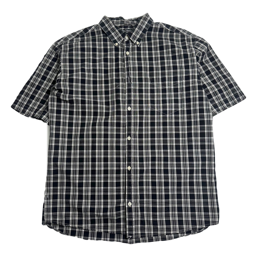 Chaps Plaid Short Sleeve Button Up Shirt XL
