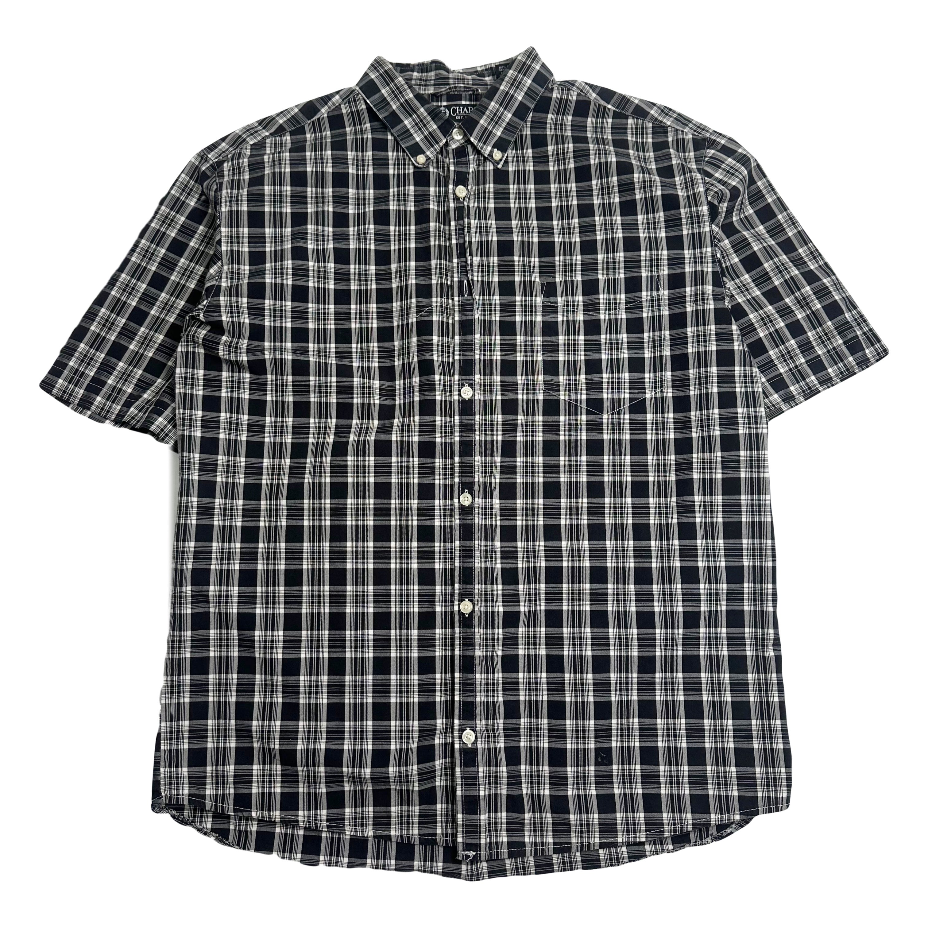 Chaps Plaid Short Sleeve Button Up Shirt XL