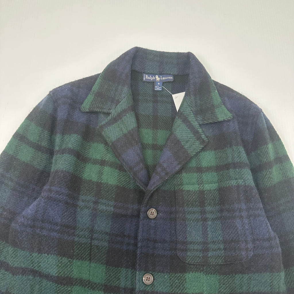 Vintage Ralph Lauren Wool Plaid Blazer Jacket Women's 8