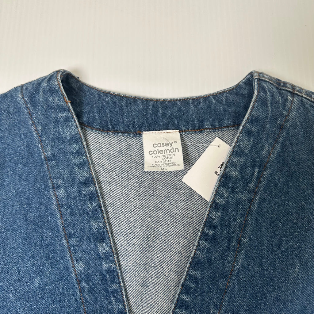 Vintage Casey Coleman Dog Denim Vest L