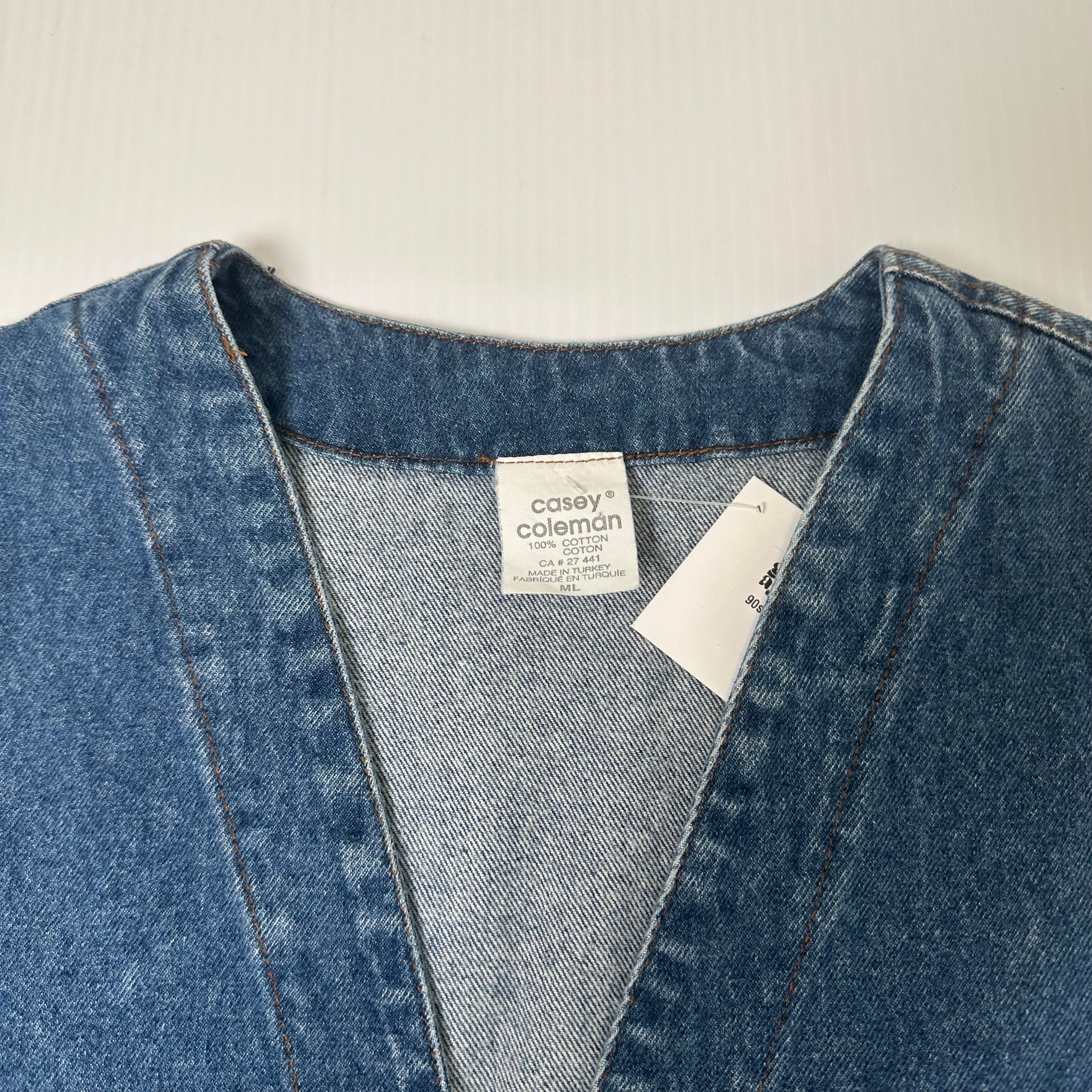 Vintage Casey Coleman Dog Denim Vest L