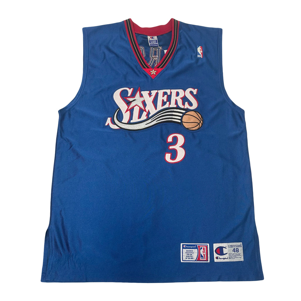 Vintage Champion Philadelphia Sixers Allen Iverson Authentic Jersey XL