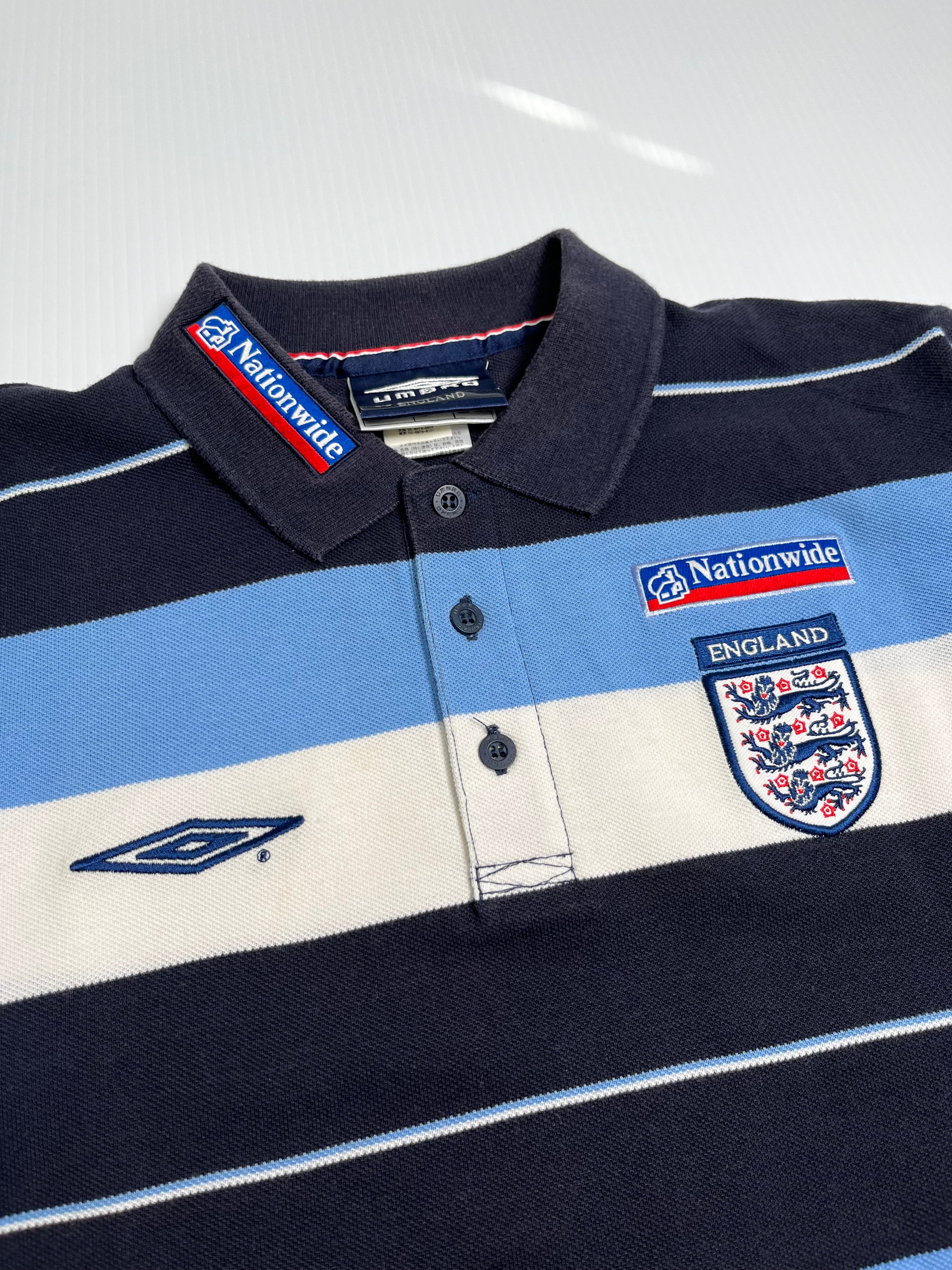 Vintage Umbro England Striped Polo M