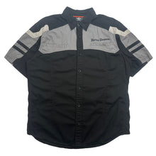 Load image into Gallery viewer, Harley Davidson Text Logo Short Sleeve Button Up Shirt XL
