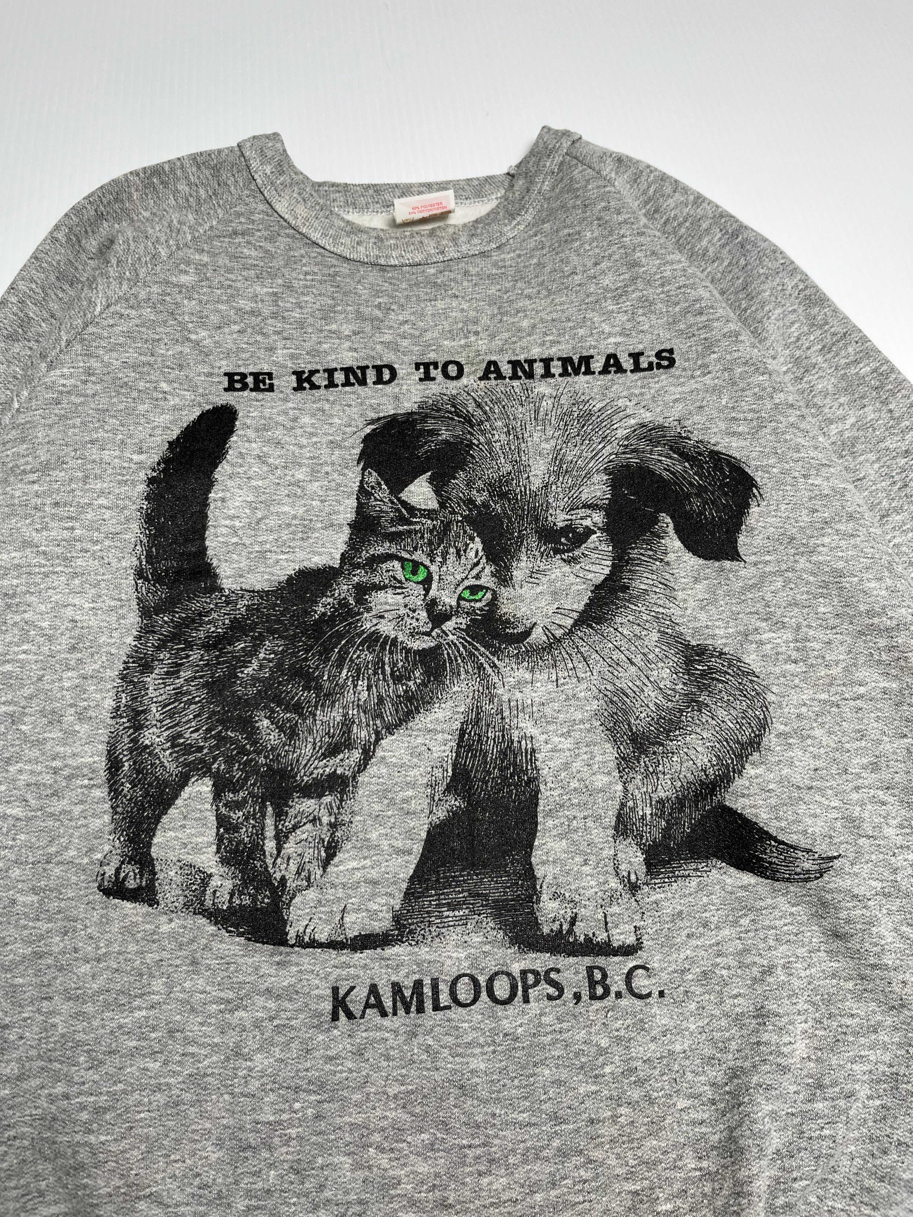 Vintage Be Kind To Animals Kamloops BC Crewneck L