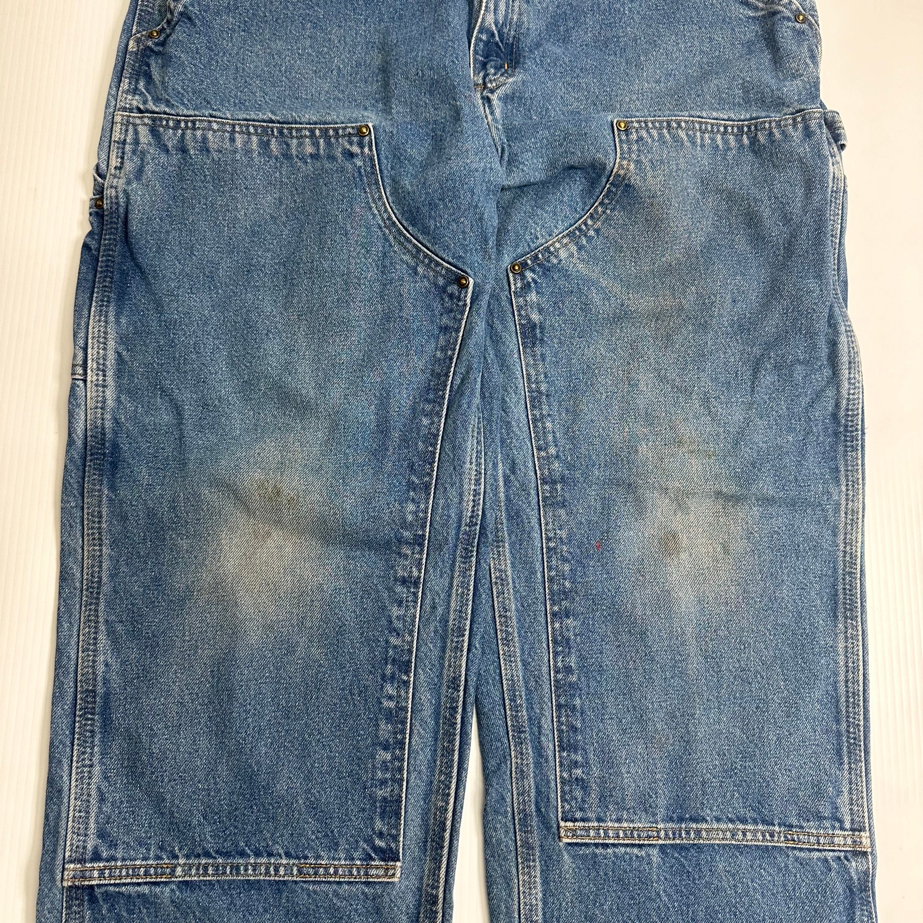 Vintage Carhartt Medium Wash Denim Double Knees 35x30
