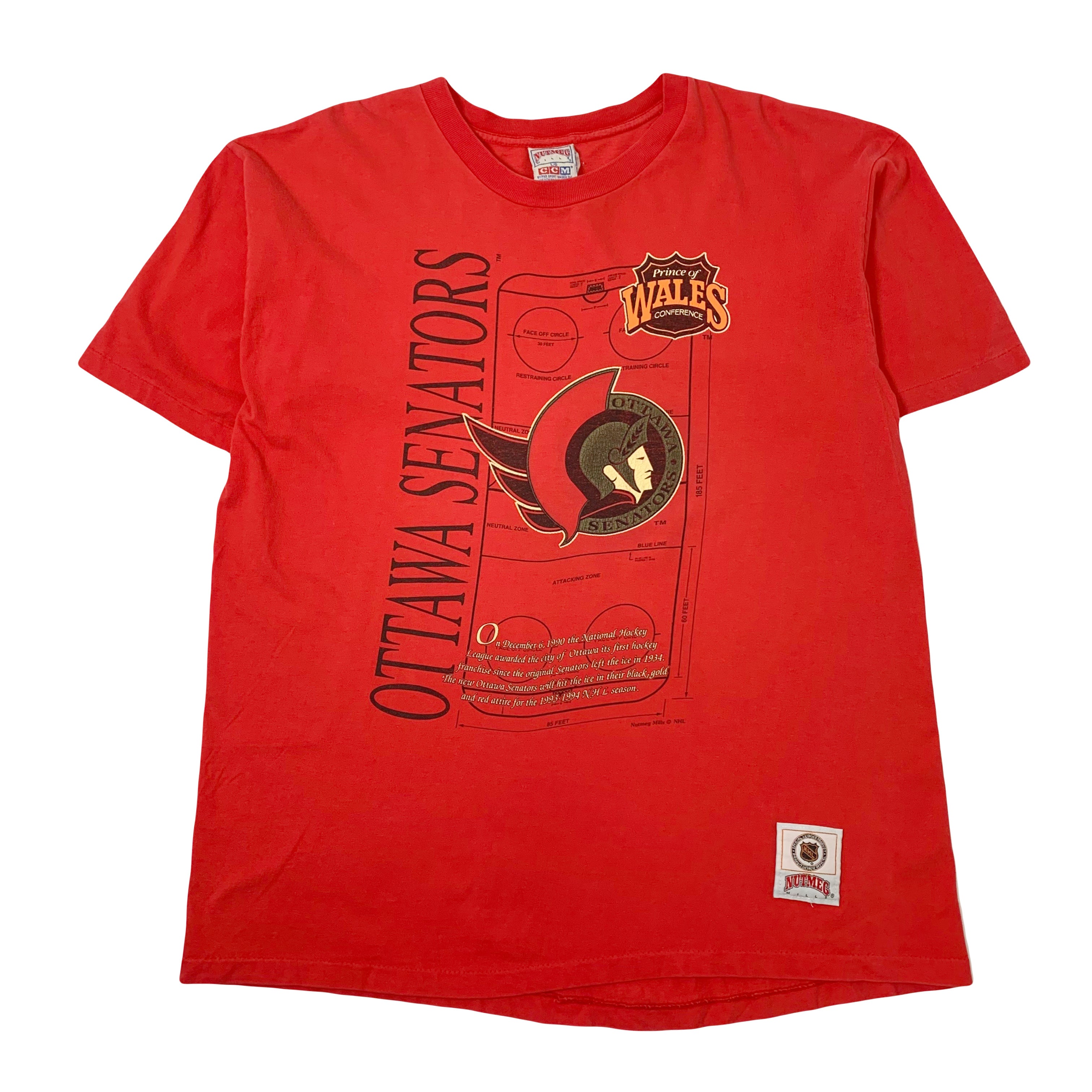Vintage Nutmeg Ottawa Senators NHL Graphic Tee L
