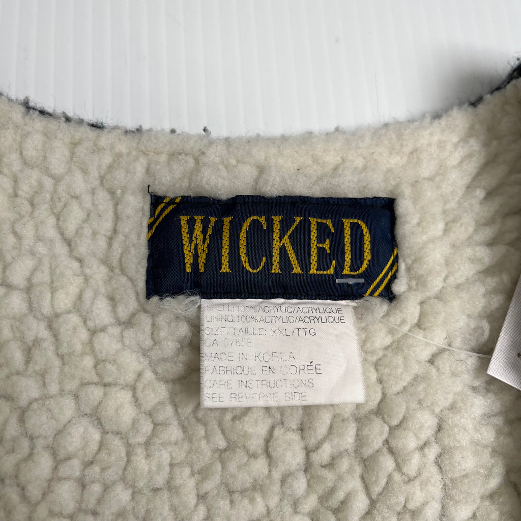 Vintage Wicked Sherpa Lined Pattern Vest XXL