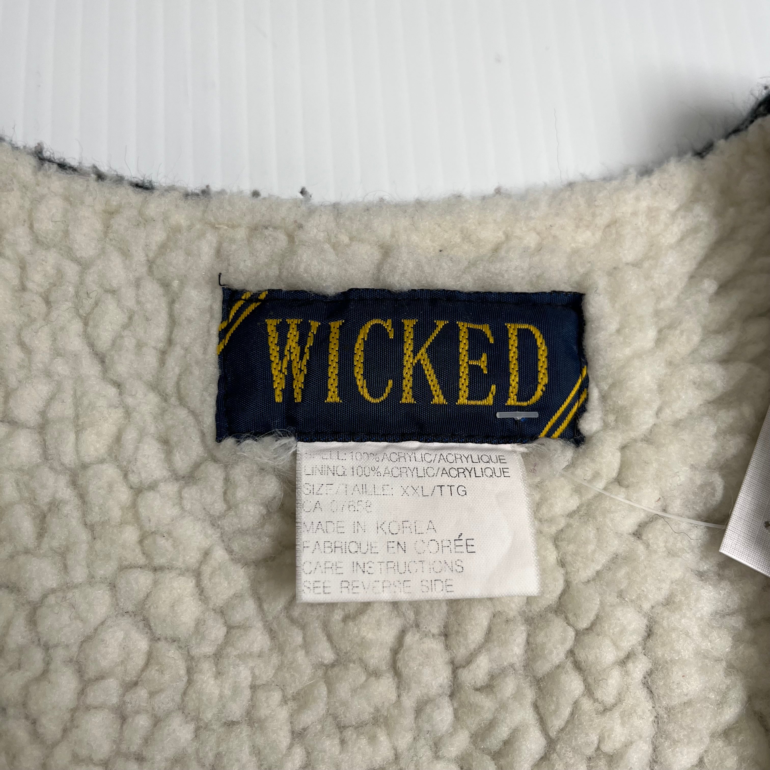 Vintage Wicked Sherpa Lined Pattern Vest XXL