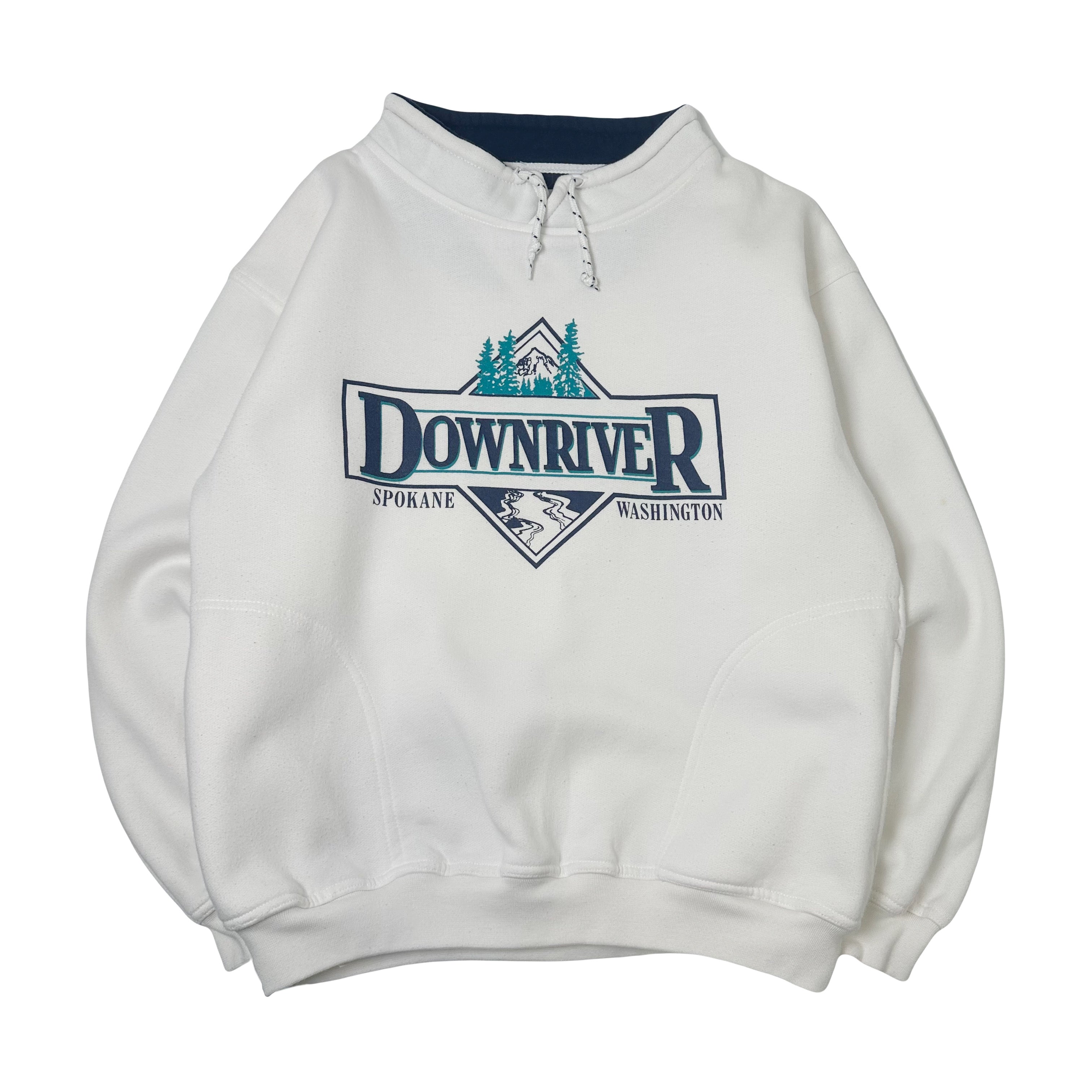 Vintage Downriver Spokane Washington Mock Neck Crewneck M