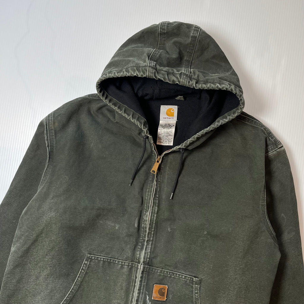 Vintage Carhartt Faded Hooded Zip Jacket XL