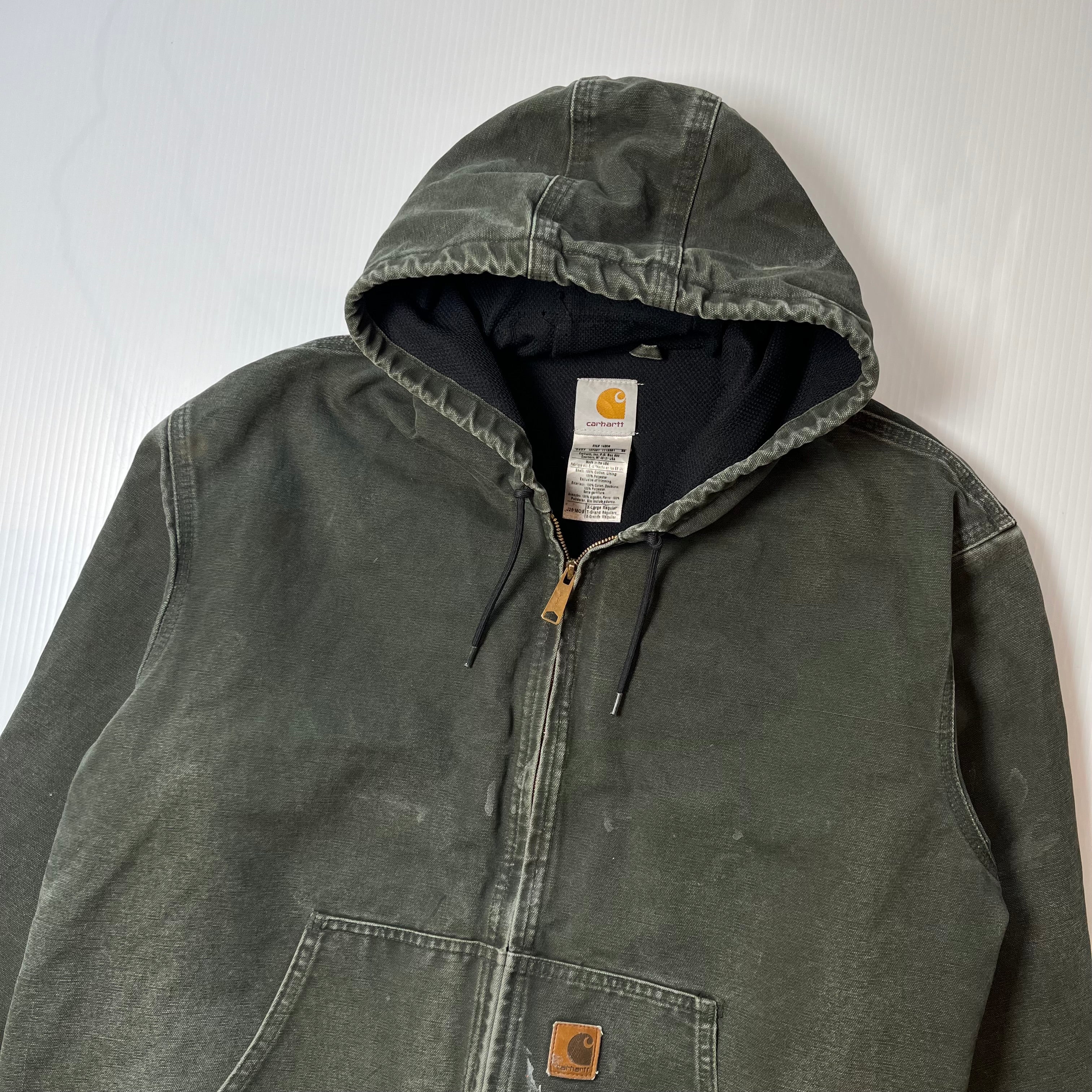 Vintage Carhartt Faded Hooded Zip Jacket XL