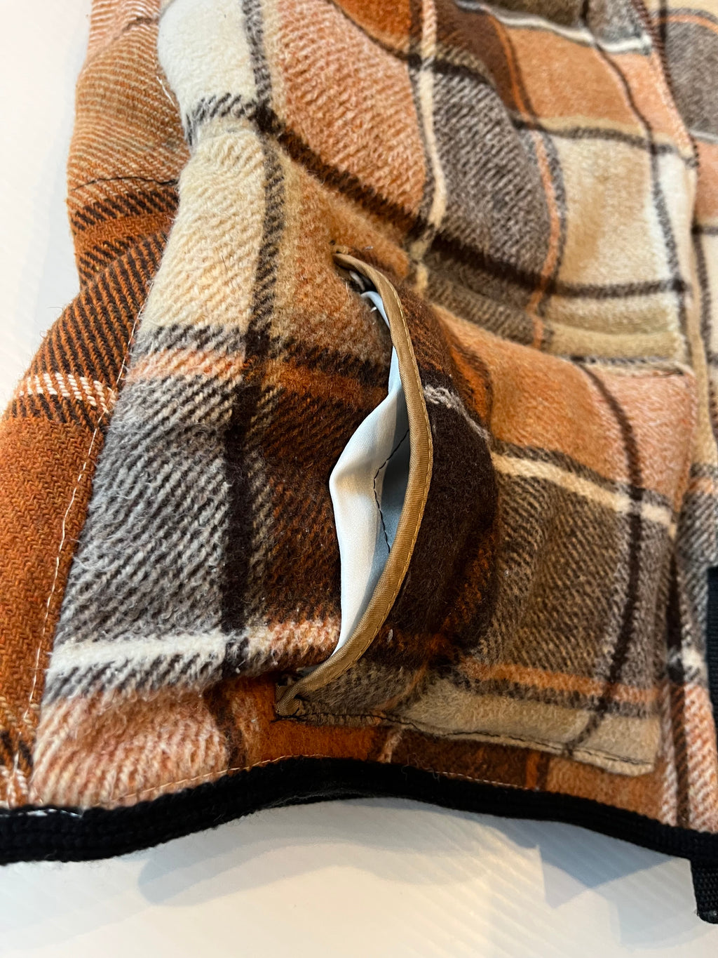 Rework Wool Plaid Puffer Vest S