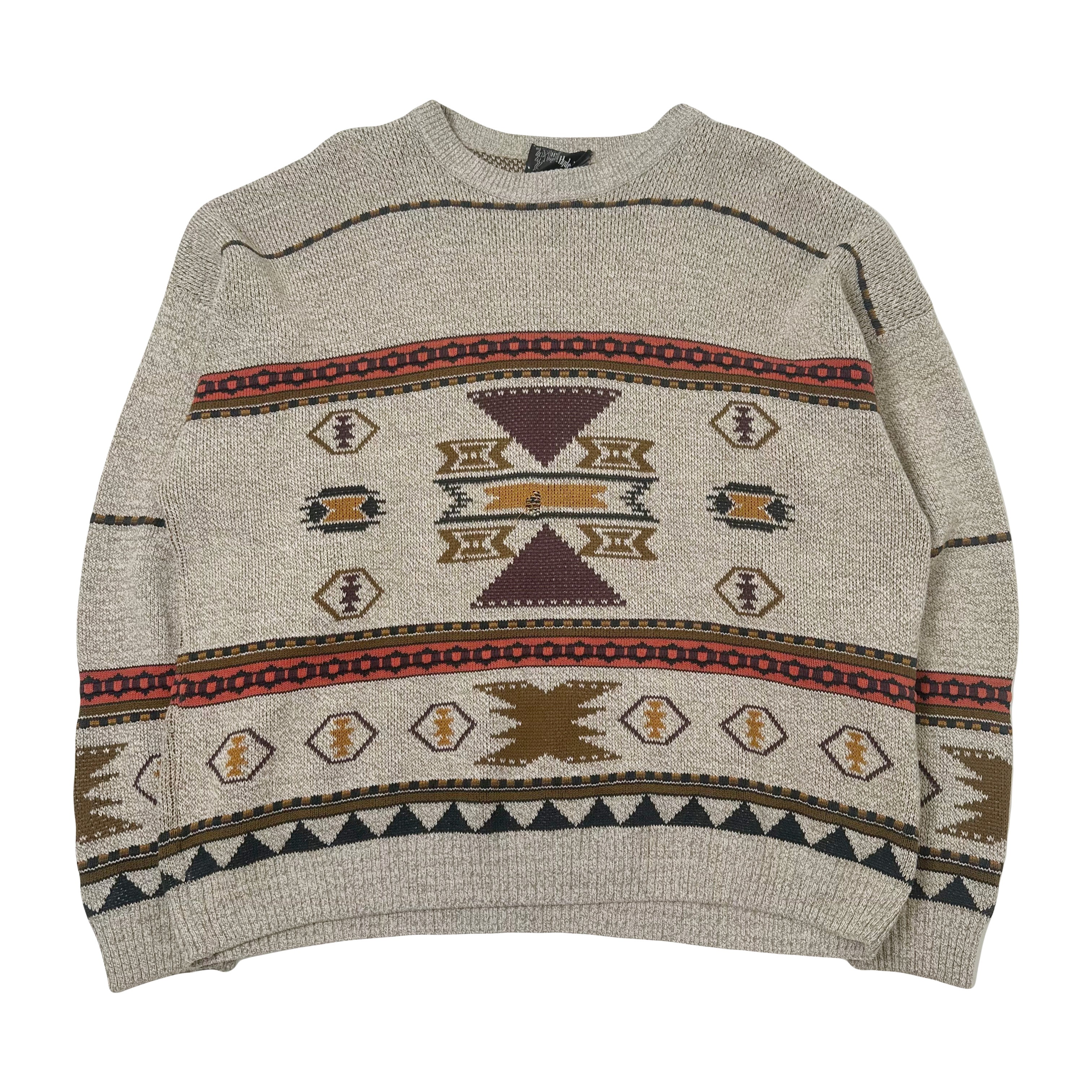 Vintage Hyde Park Aztec Pattern Knit Sweater L