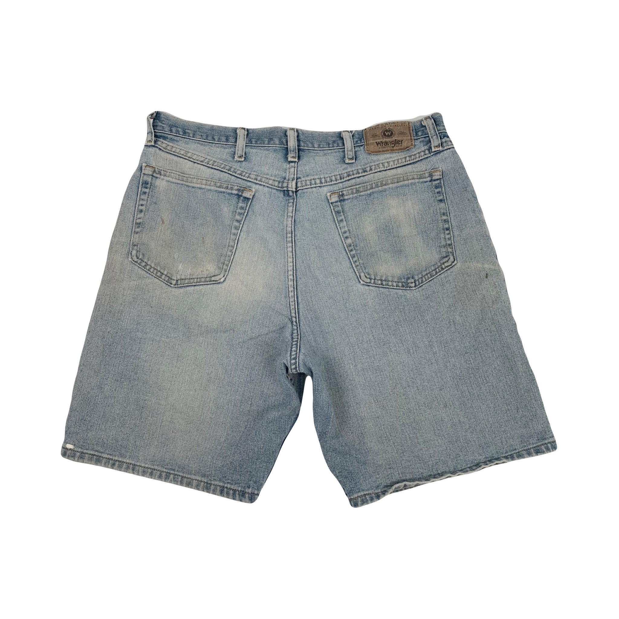 Vintage Wrangler Light Wash Distressed Denim Shorts 36