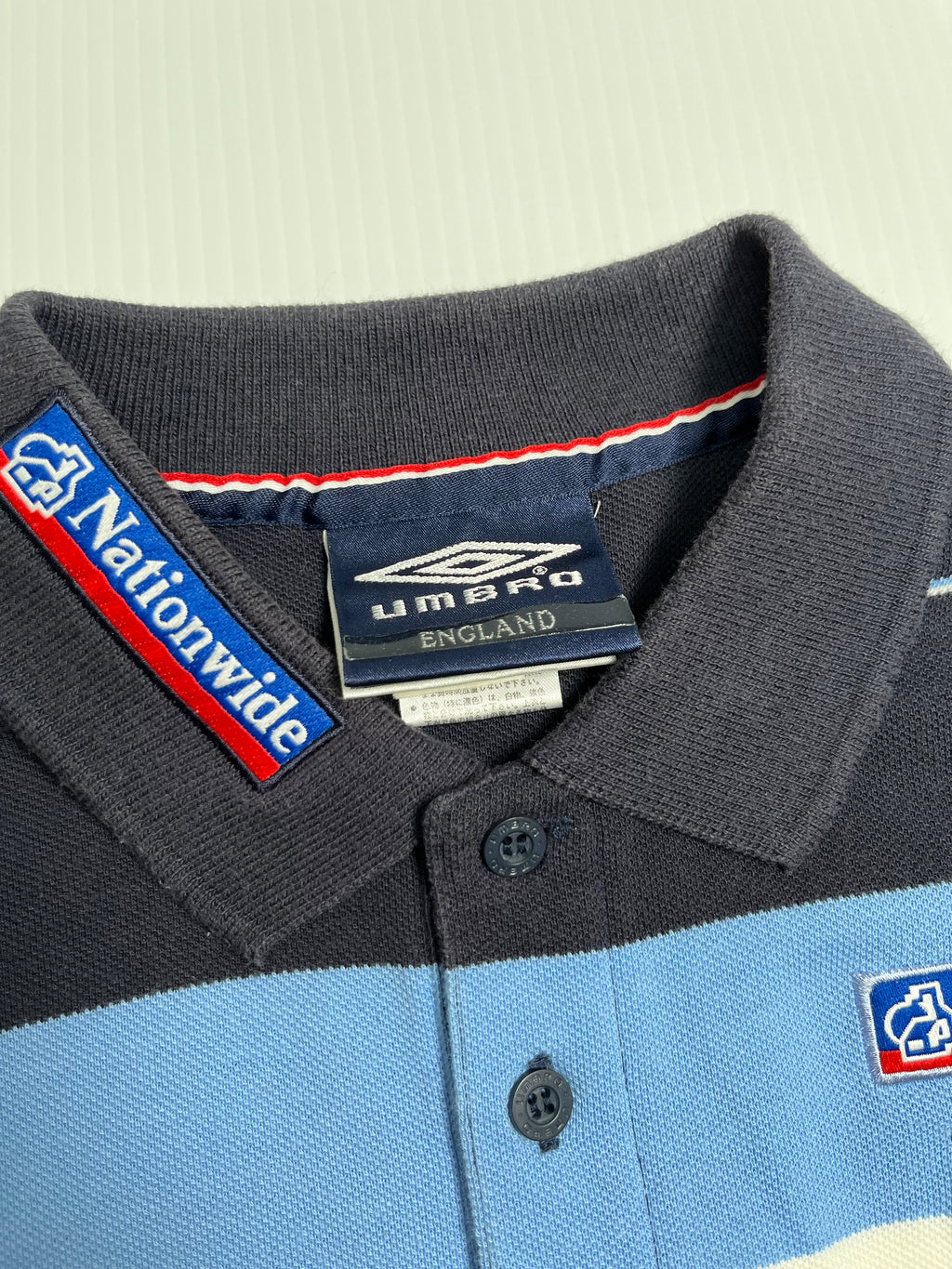 Vintage Umbro England Striped Polo M