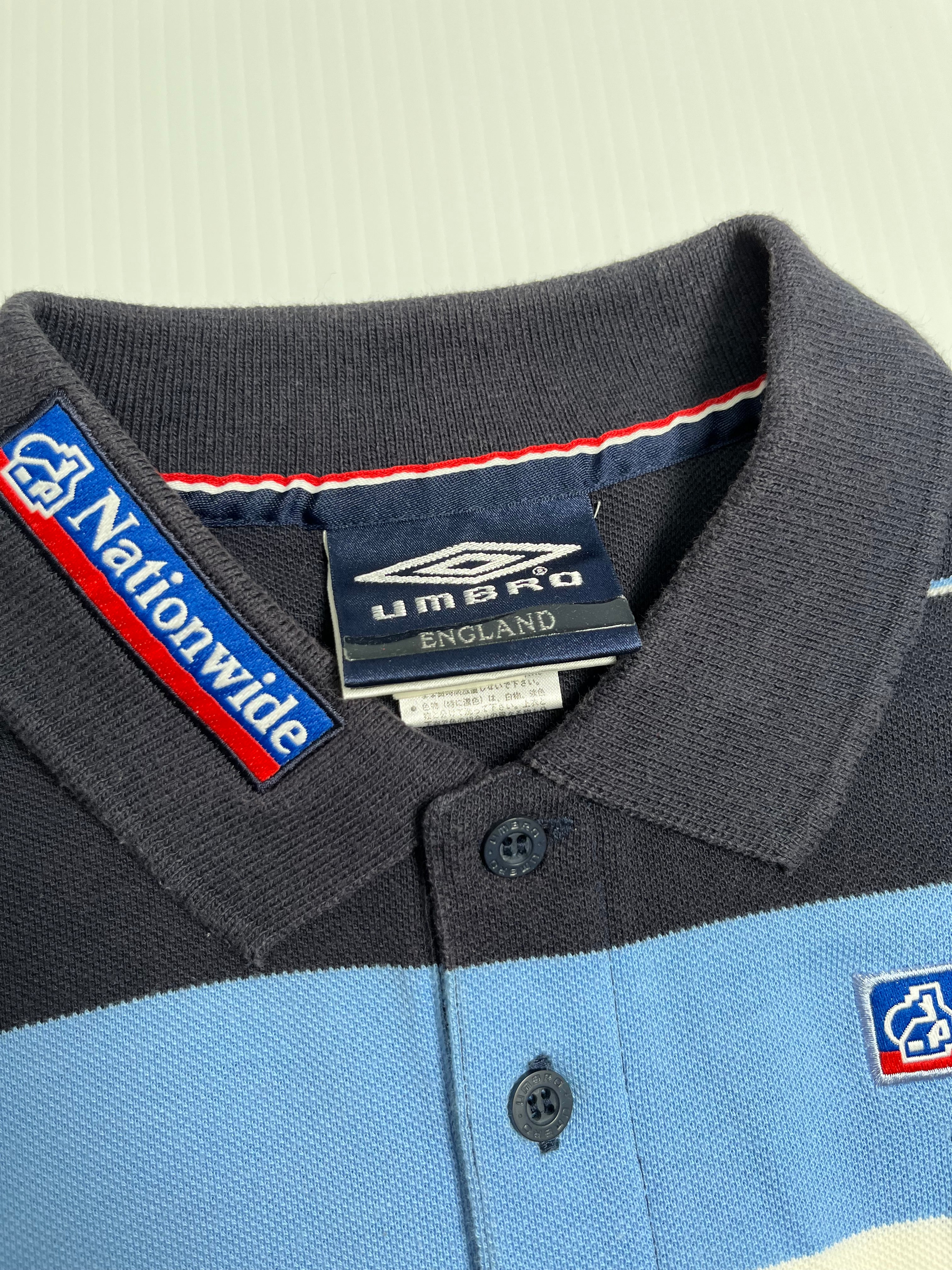 Vintage Umbro England Striped Polo M