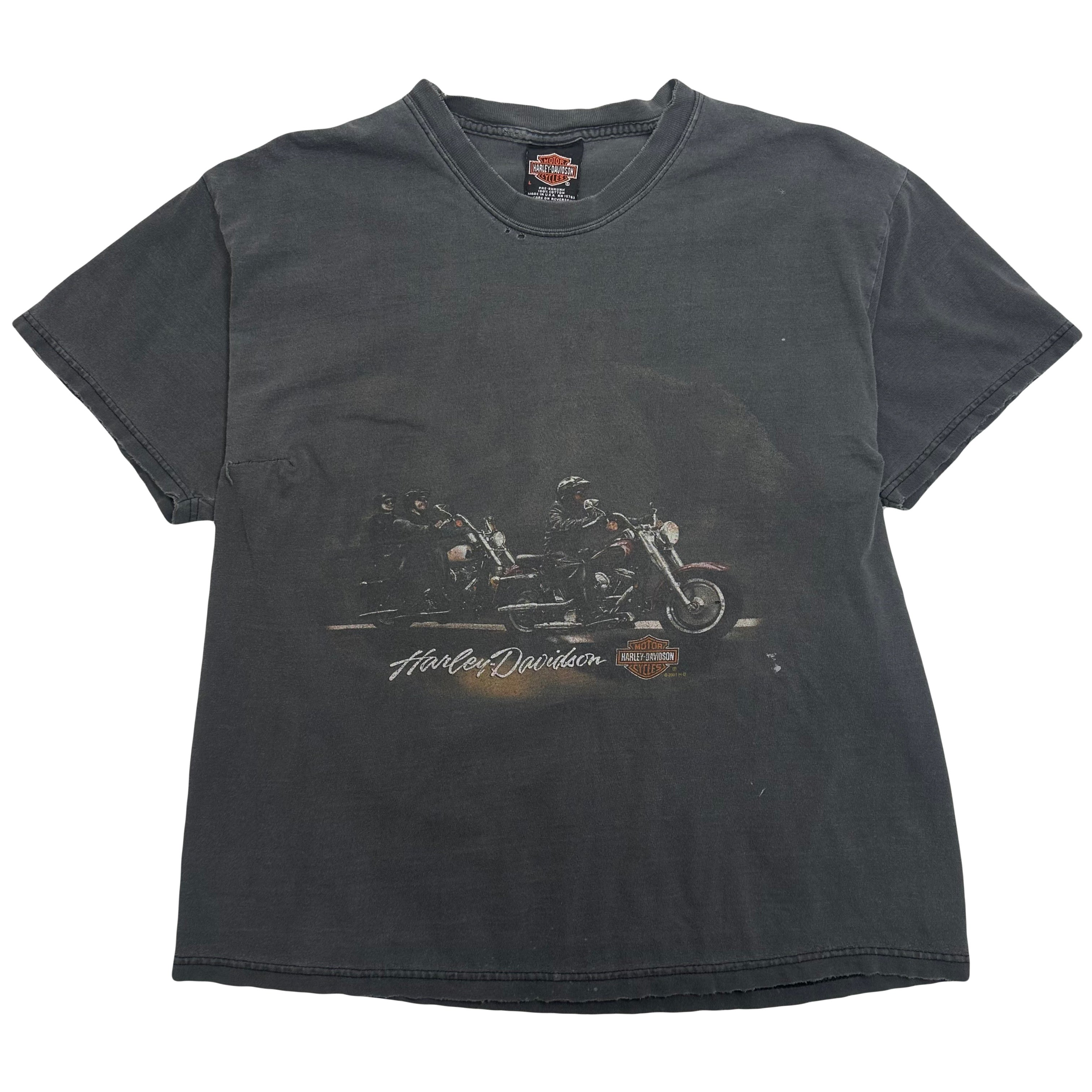 2001 Harley Davidson Medicine Hat Alberta Distressed Tee L