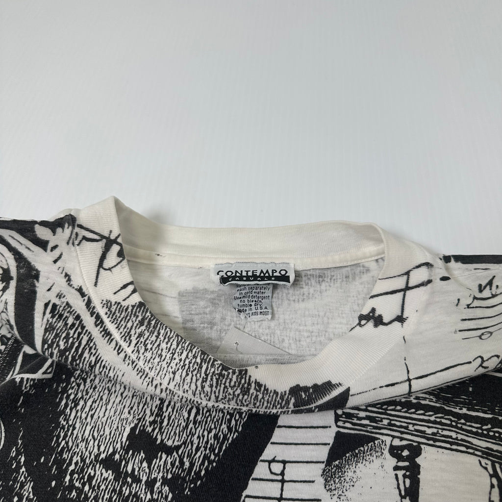 Vintage Contempo Beethoven AOP Music Tee L