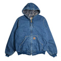 Vintage Carhartt J139 DST Blanket Lined Denim Hooded Jacket M