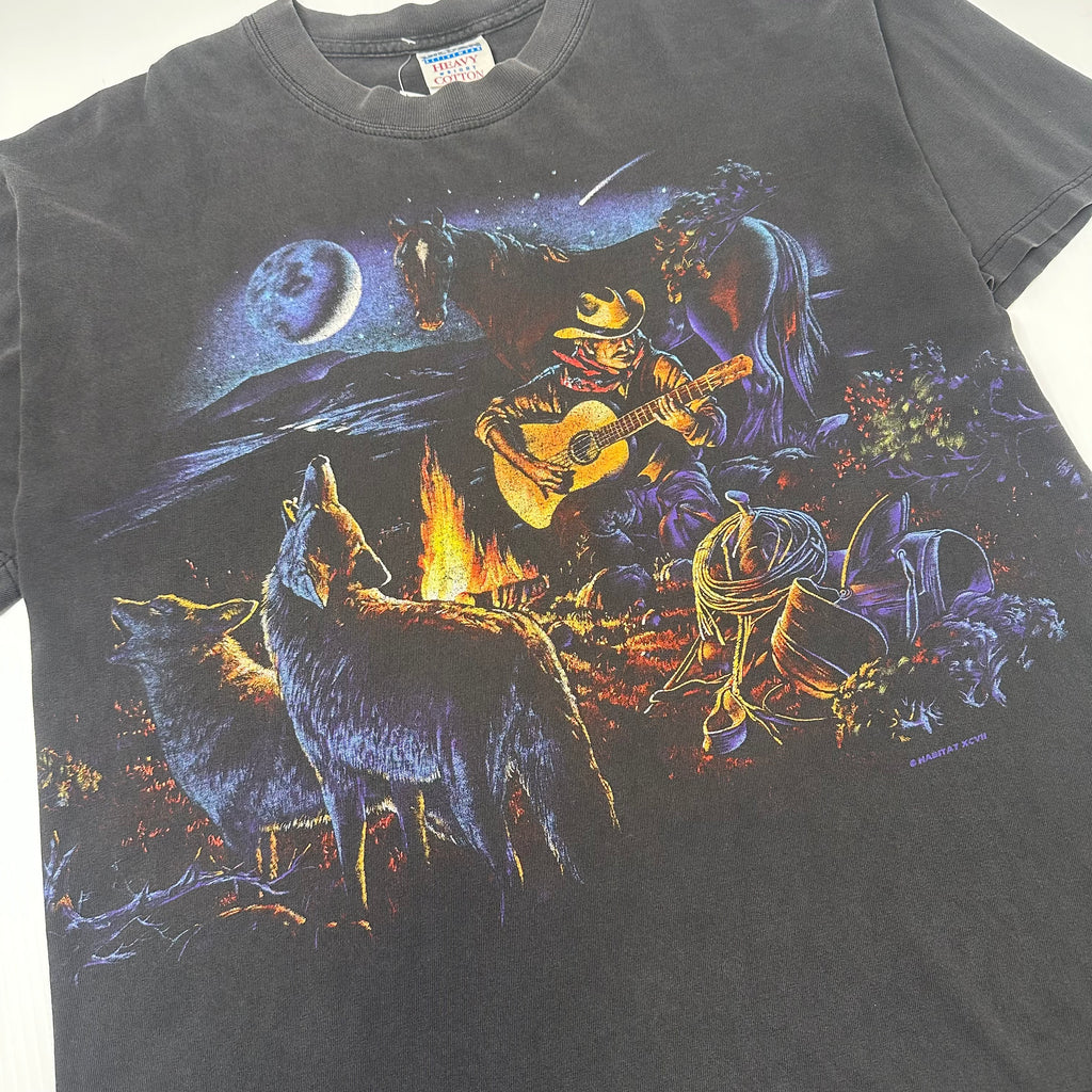 Vintage Western Cowboy Campfire Tee L