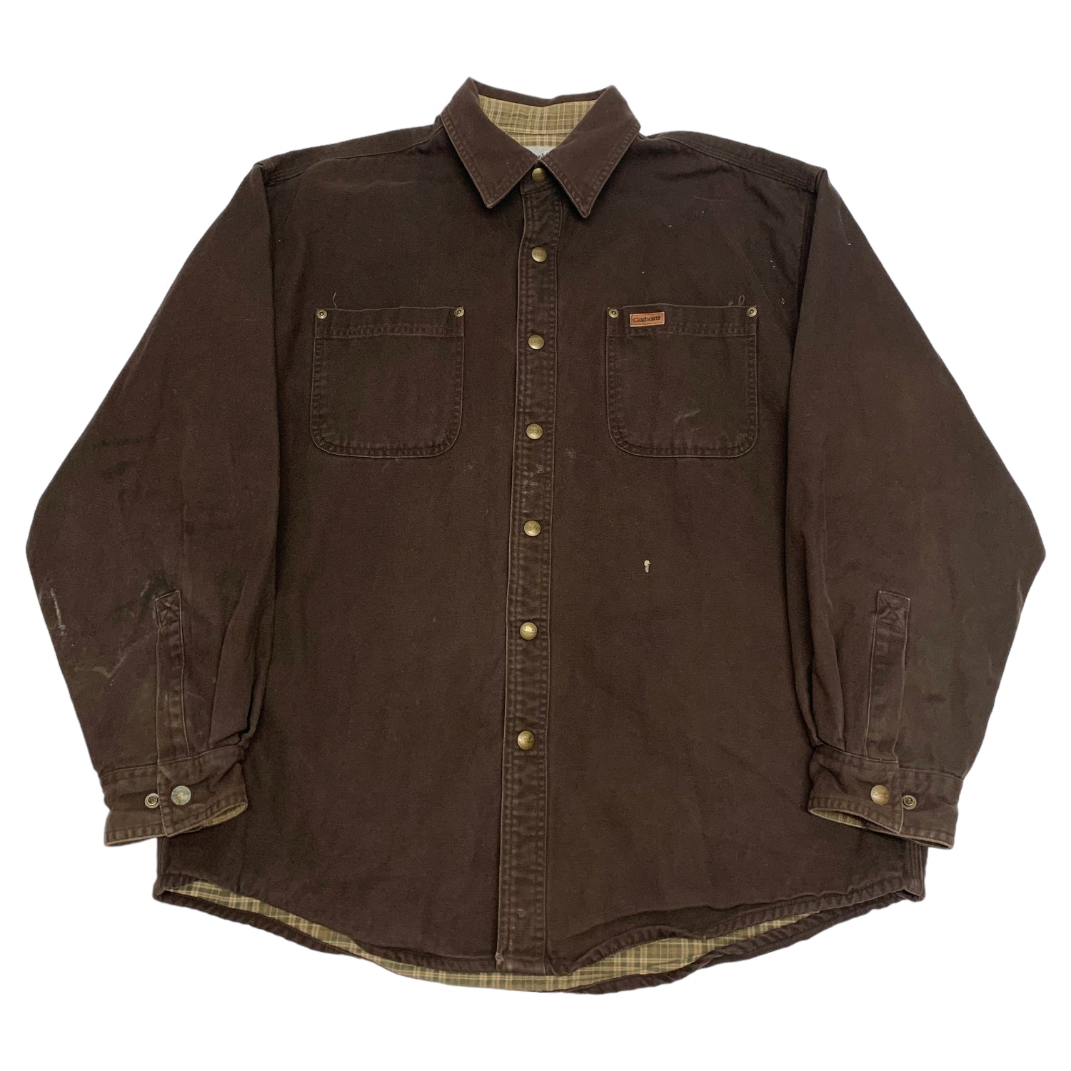 Brown Carhartt Plaid Lined Shacket L