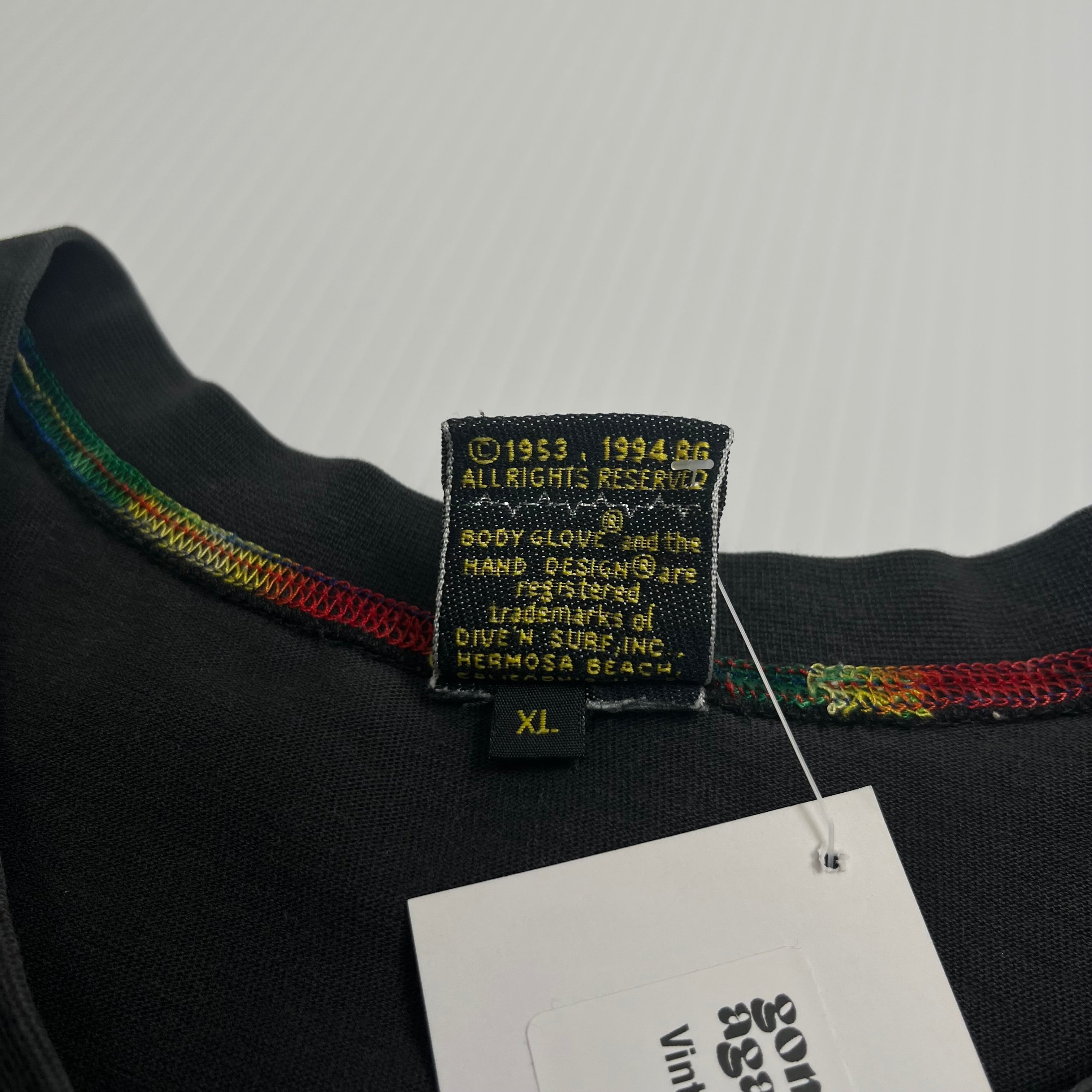 Vintage Body Glove Rainbow Stitching Tee XL