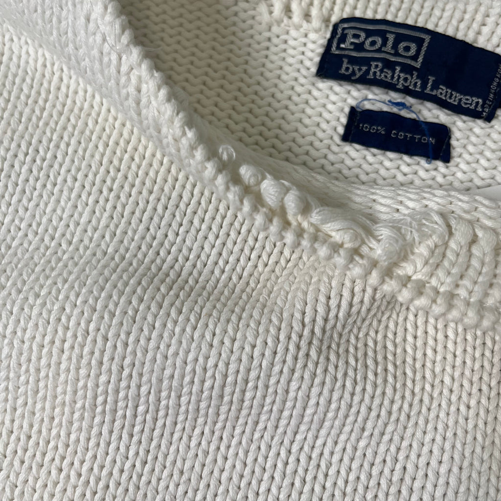 Vintage Polo Ralph Lauren Scribble Logo Knit Sweater L