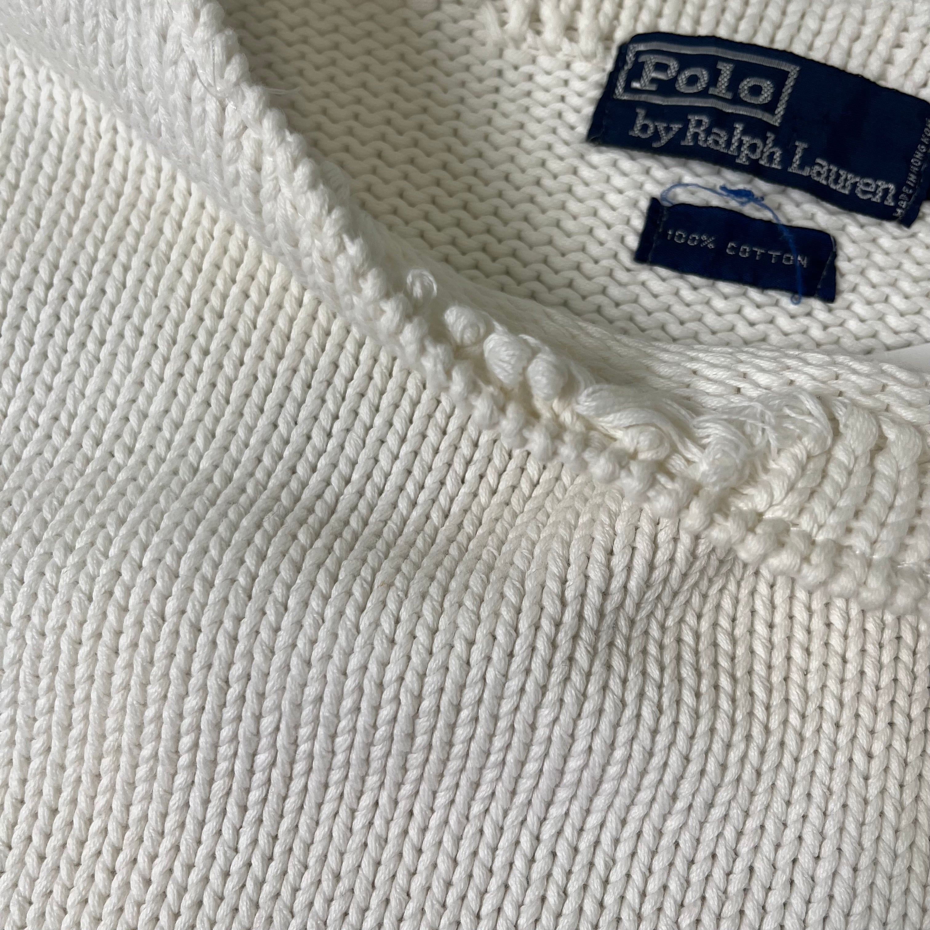 Vintage Polo Ralph Lauren Scribble Logo Knit Sweater L