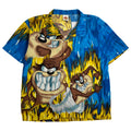 2003 Looney Tunes Taz AOP Short Sleeve Button Up M
